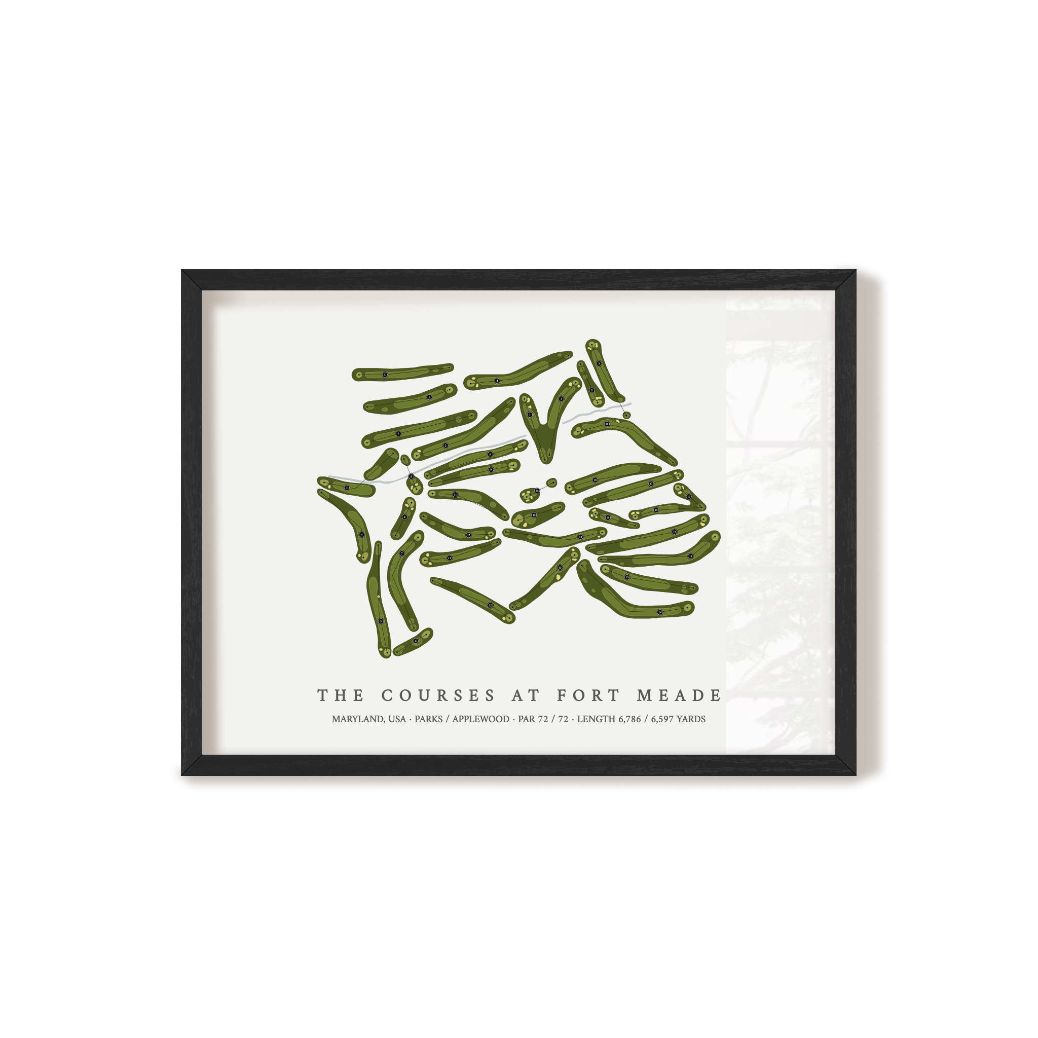 The Courses at Fort Meade | Golf Course Map | Black Frame