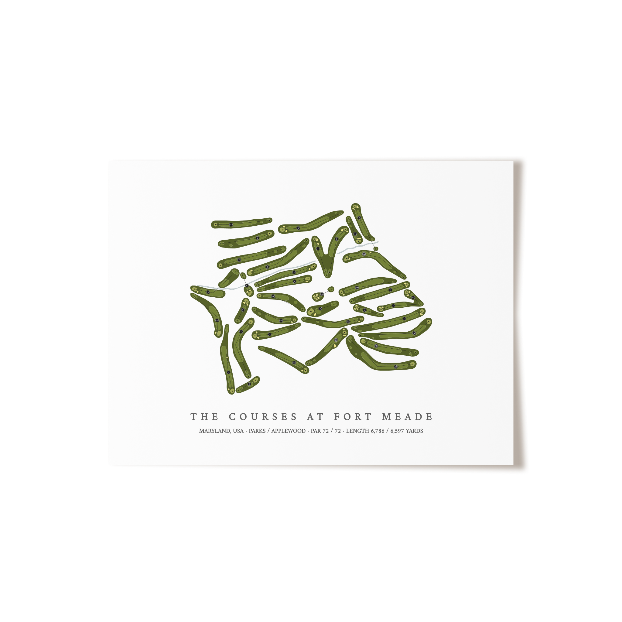 The Courses at Fort Meade | Golf Course Map | Unframed