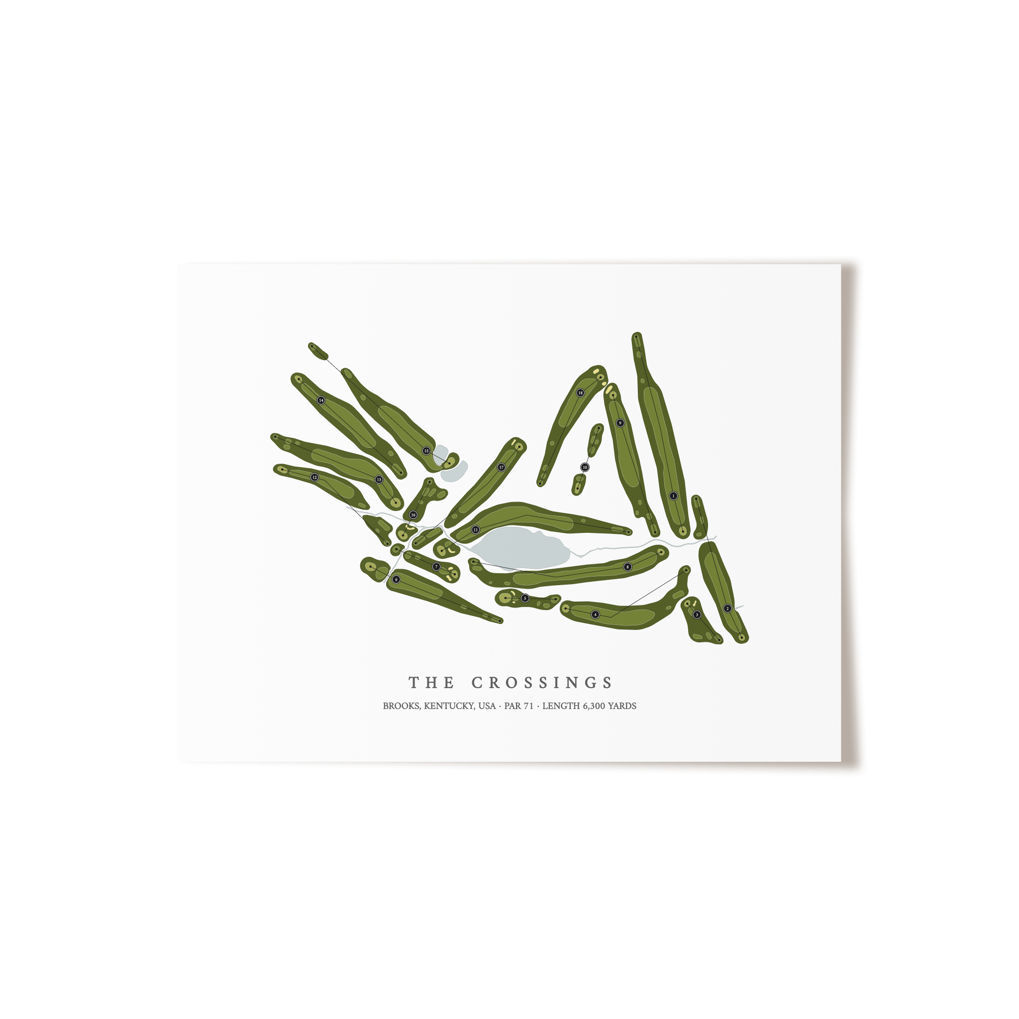The Crossings | Golf Course Map | Unframed