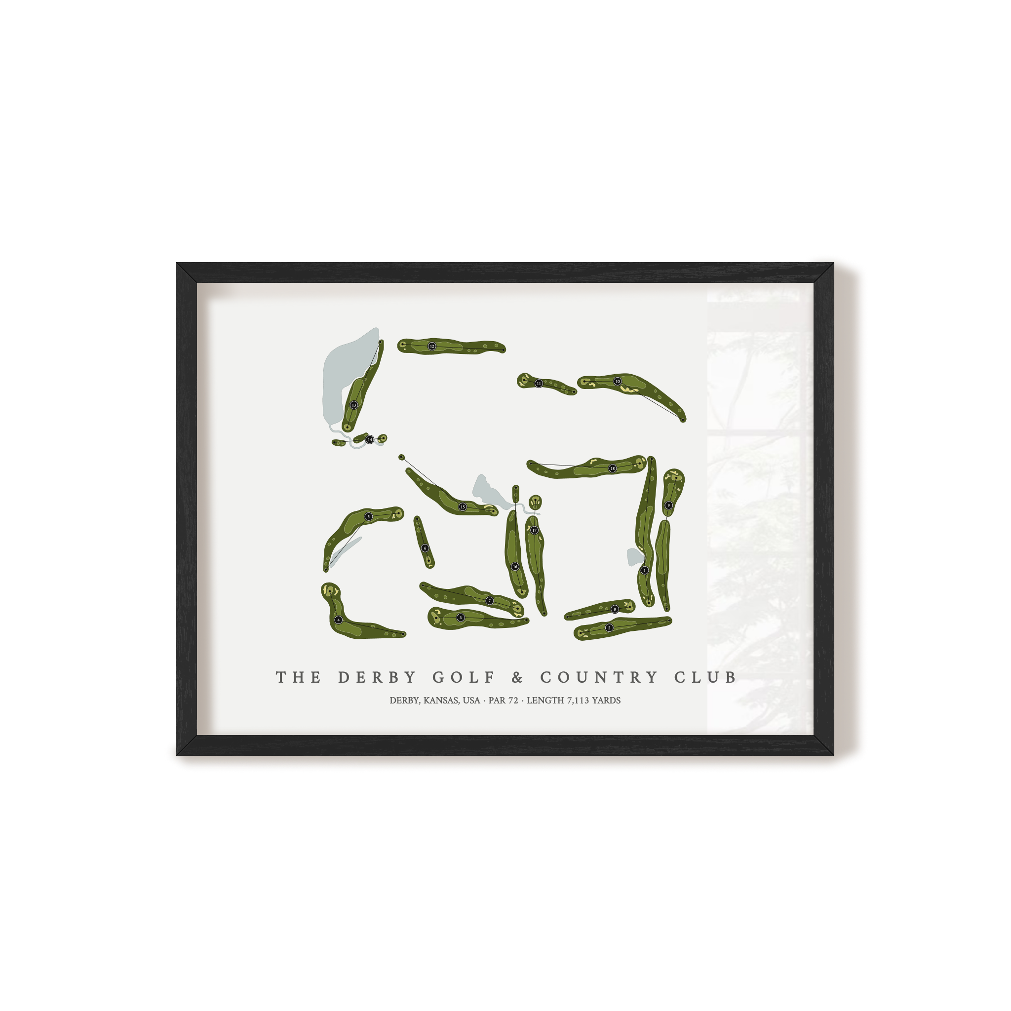 The Derby Golf & Country Club | Golf Course Map | Black Frame