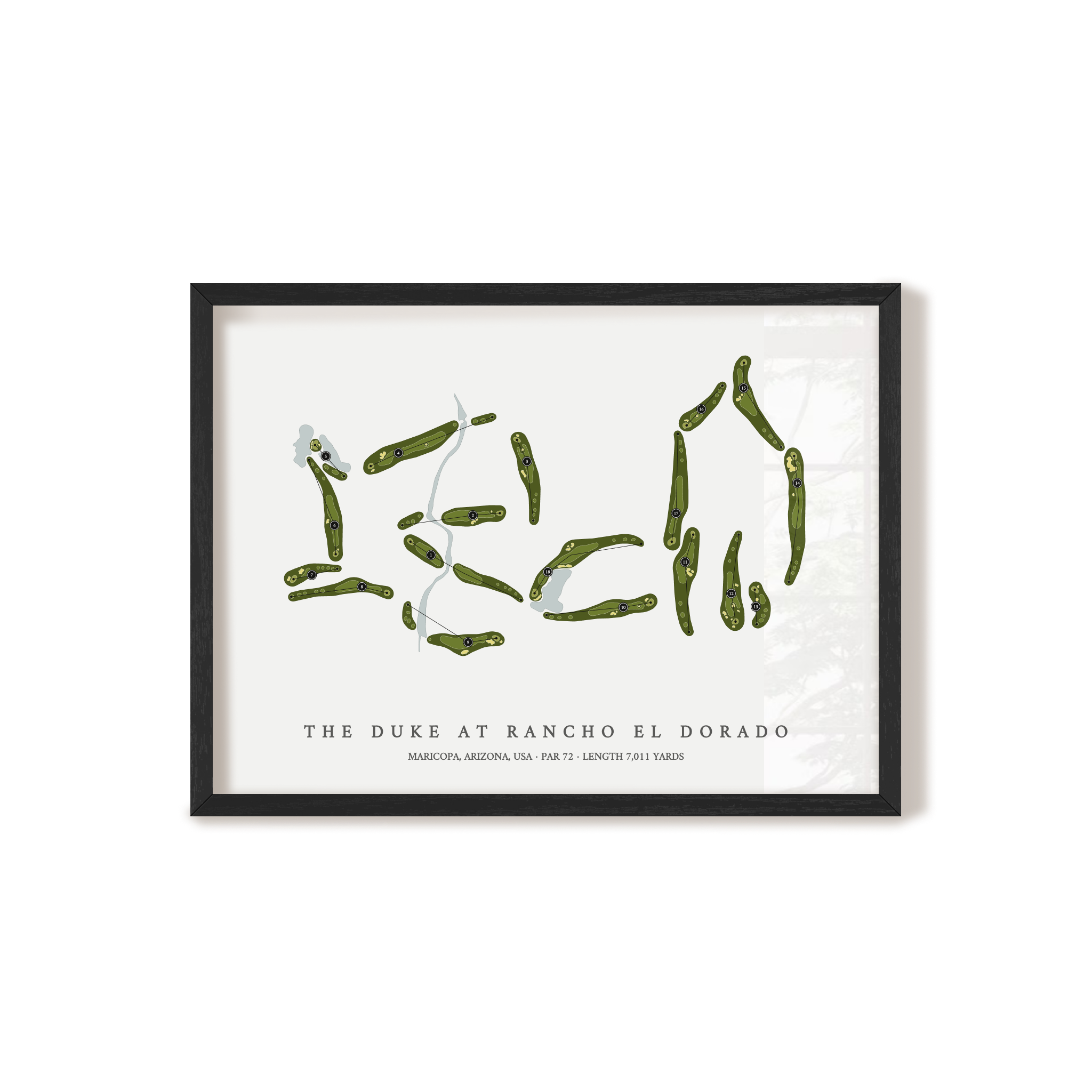The Duke at Rancho El Dorado | Golf Course Map | Black Frame