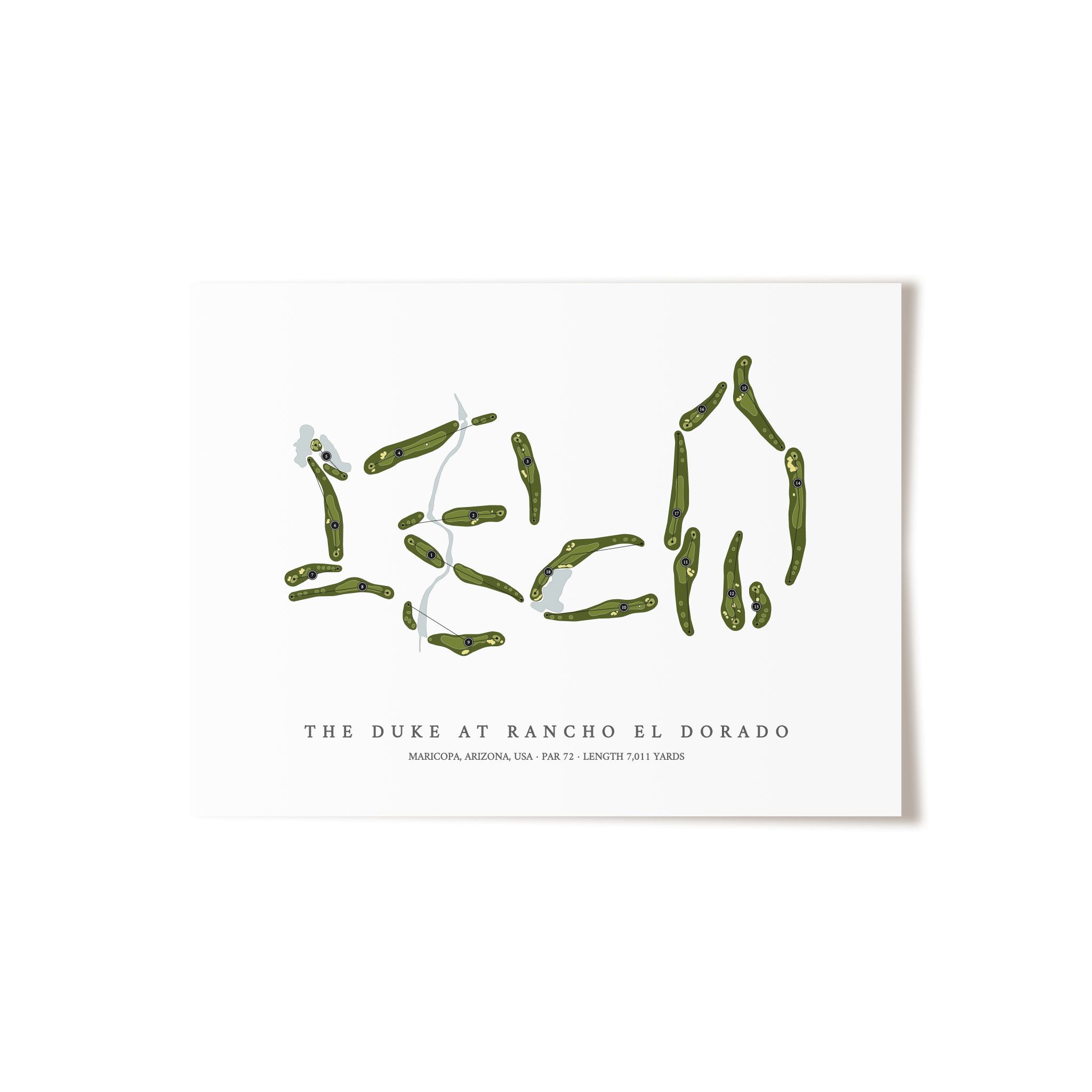 The Duke at Rancho El Dorado | Golf Course Map | Unframed