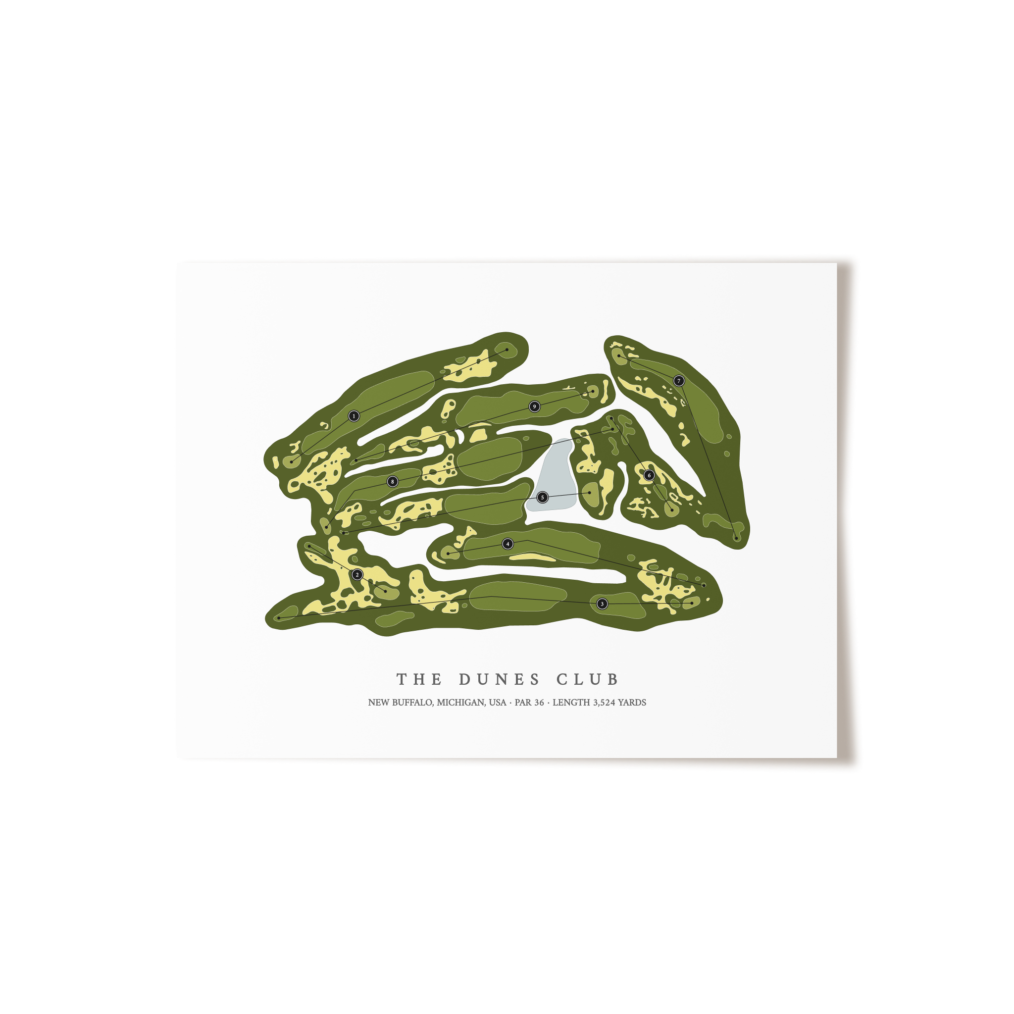 The Dunes Club | Golf Course Print | Unframed