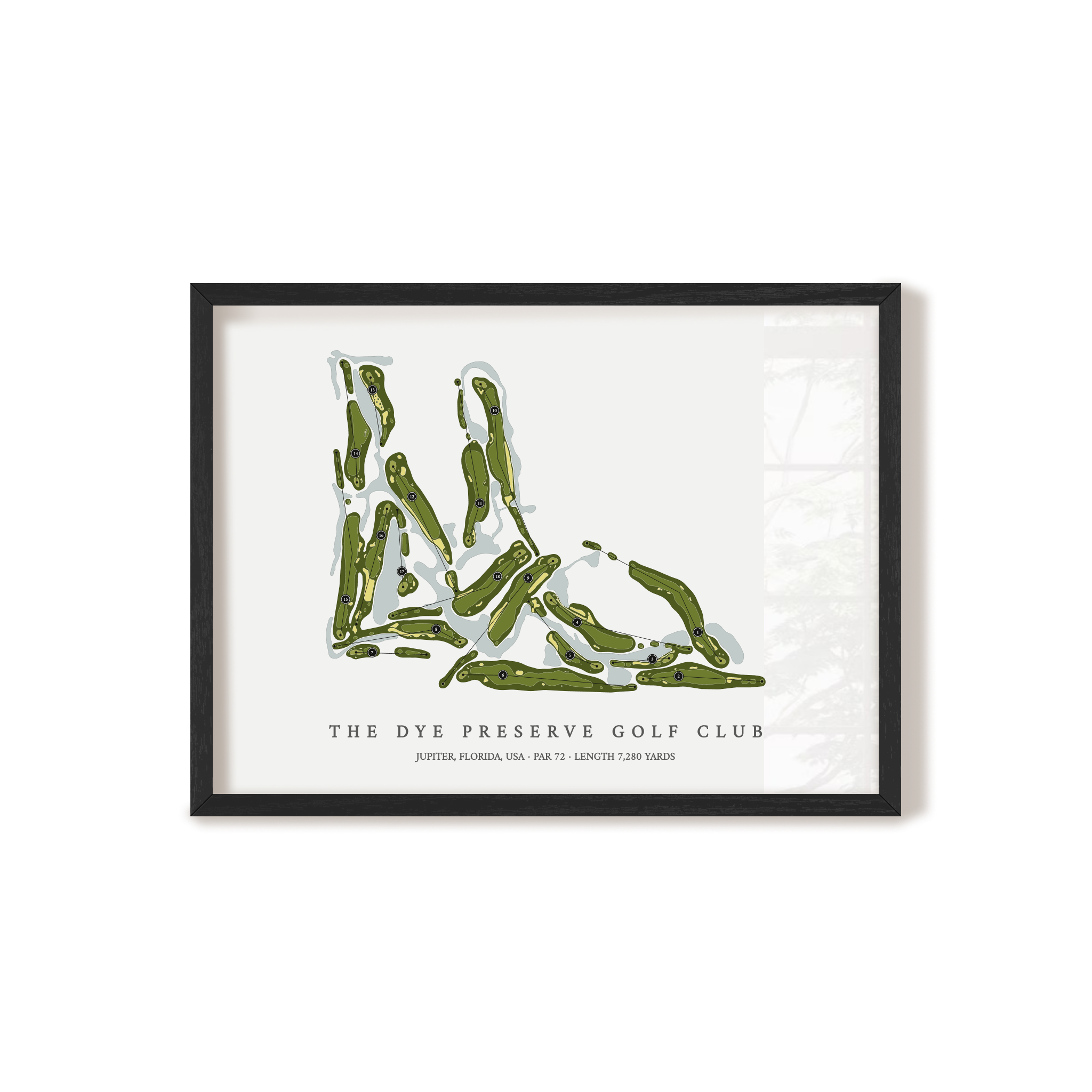 The Dye Preserve Golf Club | Golf Course Map | Black Frame