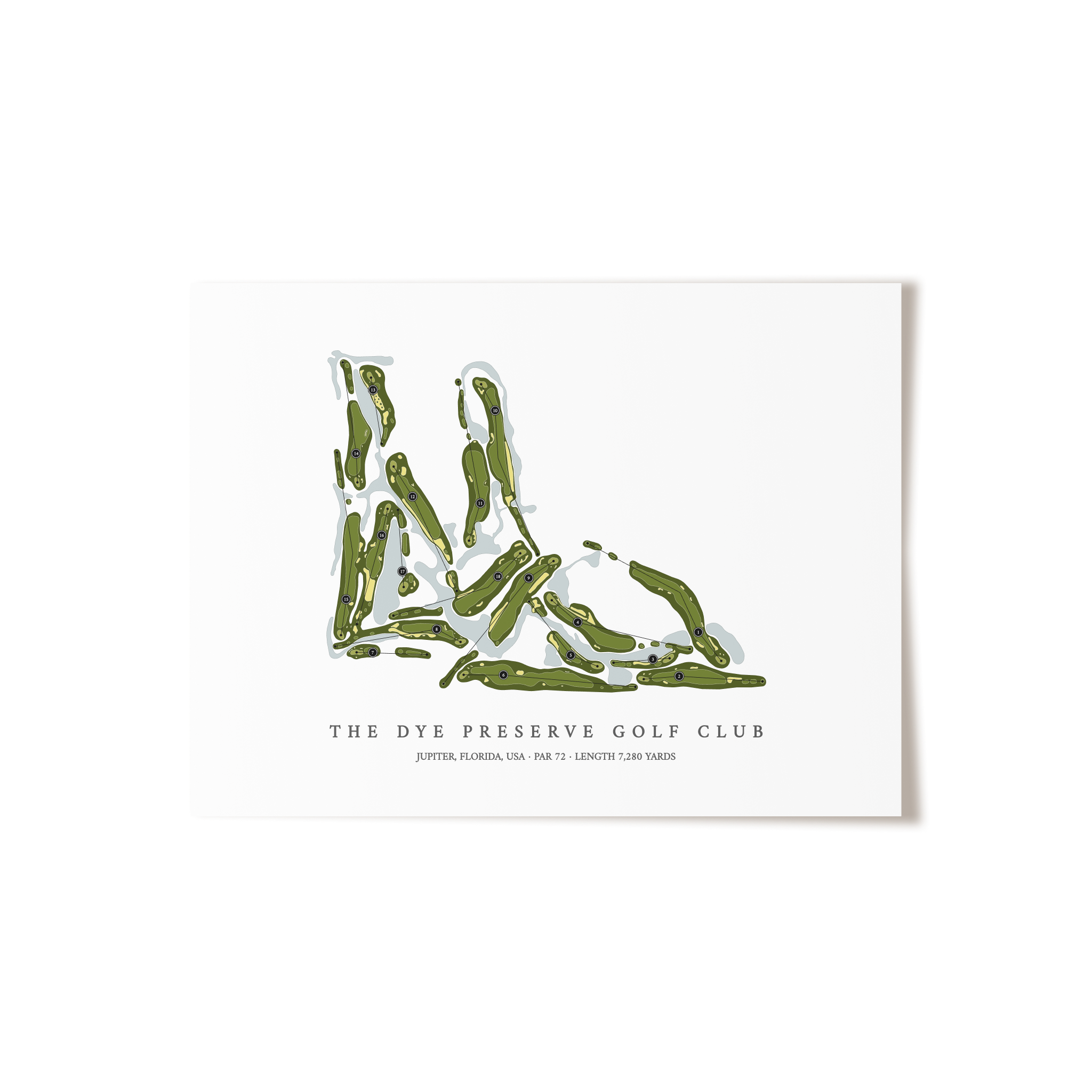 The Dye Preserve Golf Club | Golf Course Map | Unframed