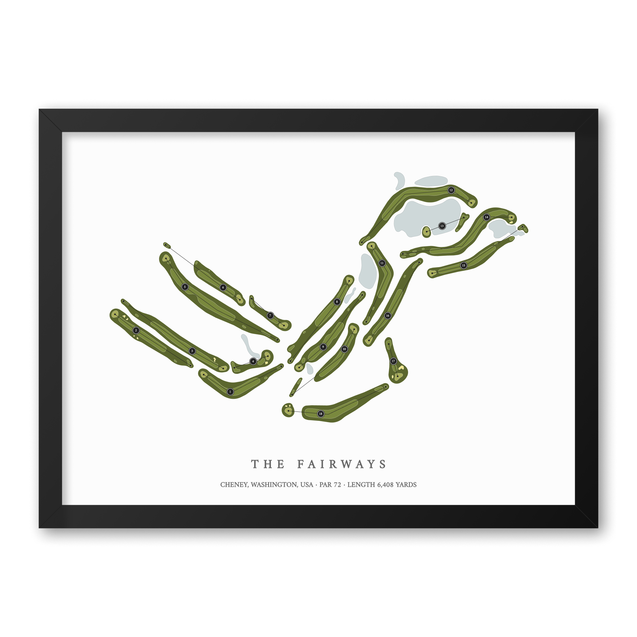 The Fairways | Golf Course Map | Black Frame