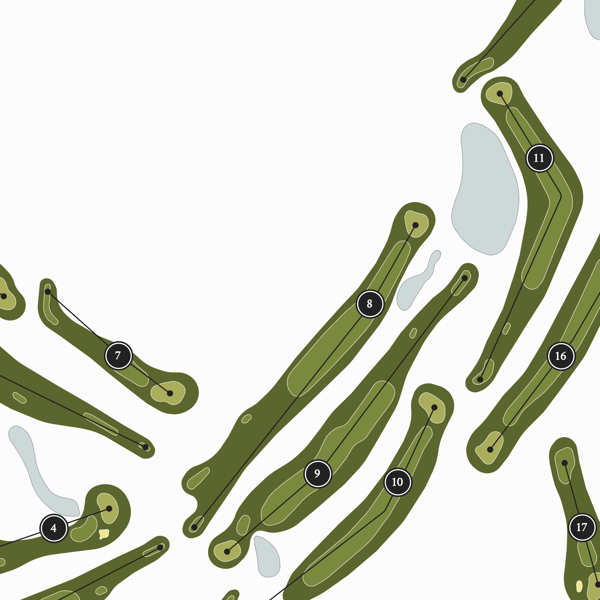 The Fairways | Golf Course Map | Close Up