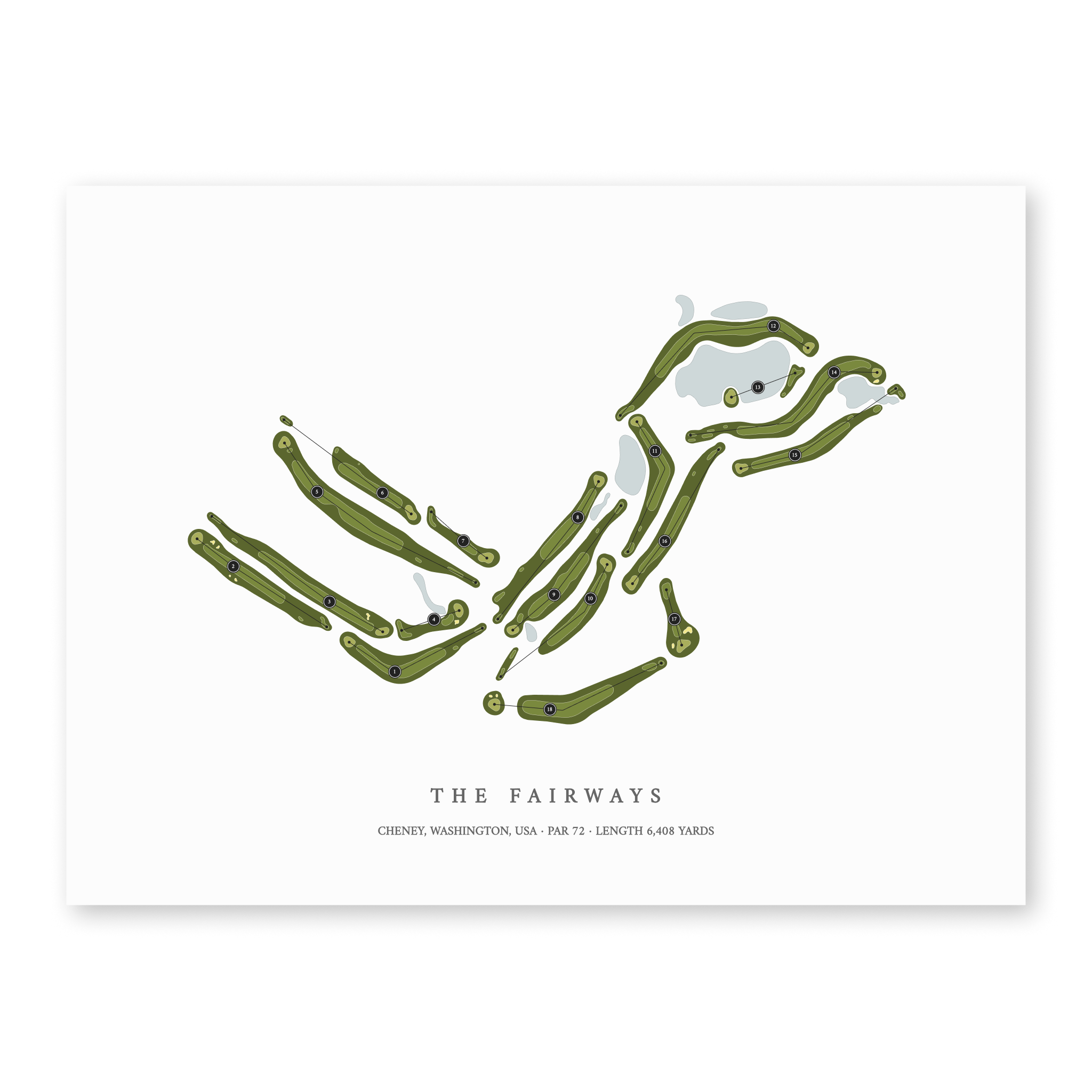 The Fairways | Golf Course Map | Unframed