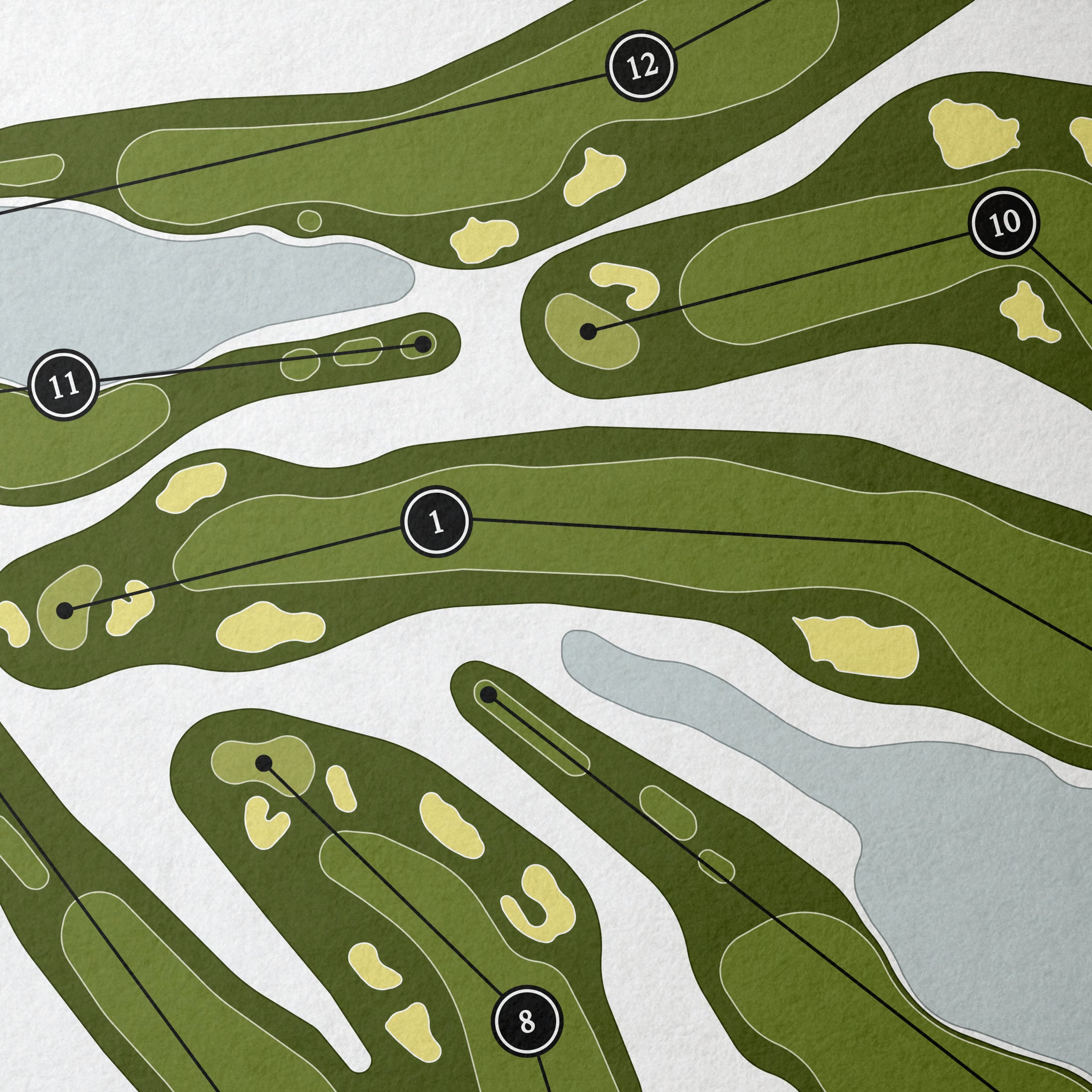 The Falls Club of the Palm Beaches | Golf Course Map | Close Up