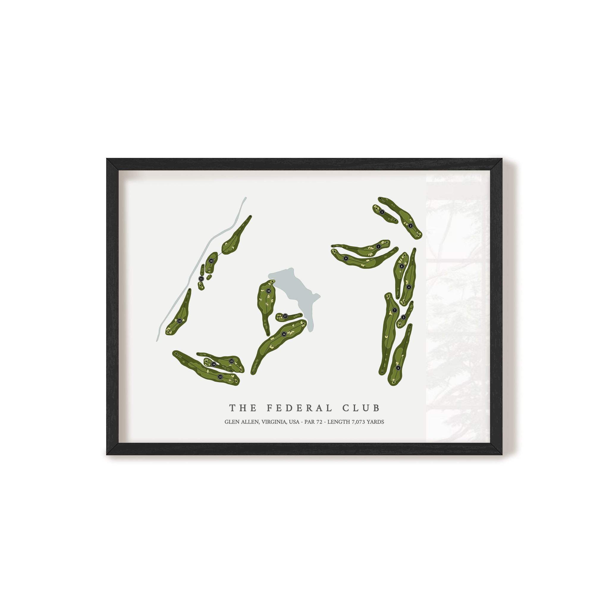 The Federal Club | Golf Course Map | Black Frame
