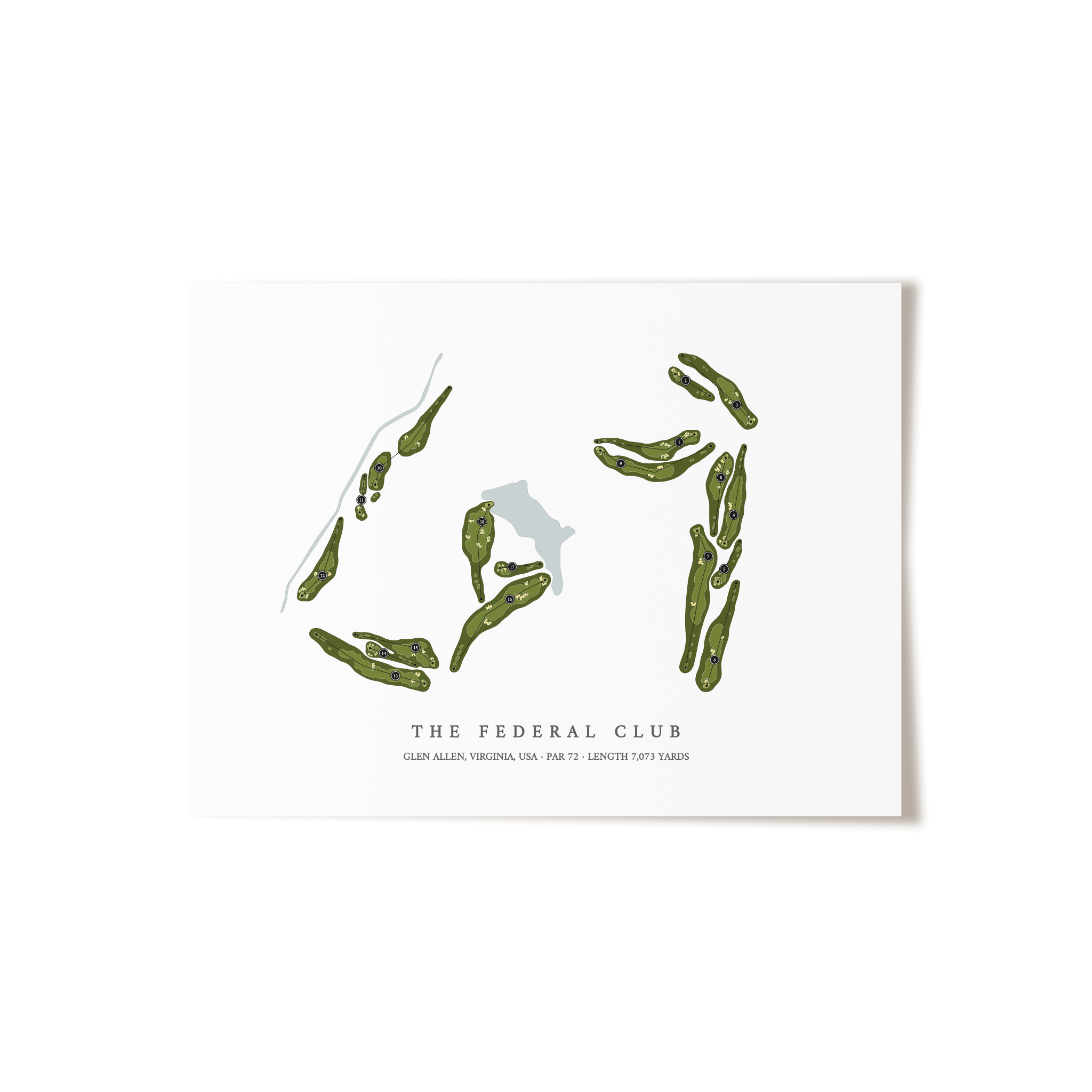 The Federal Club | Golf Course Map | Unframed