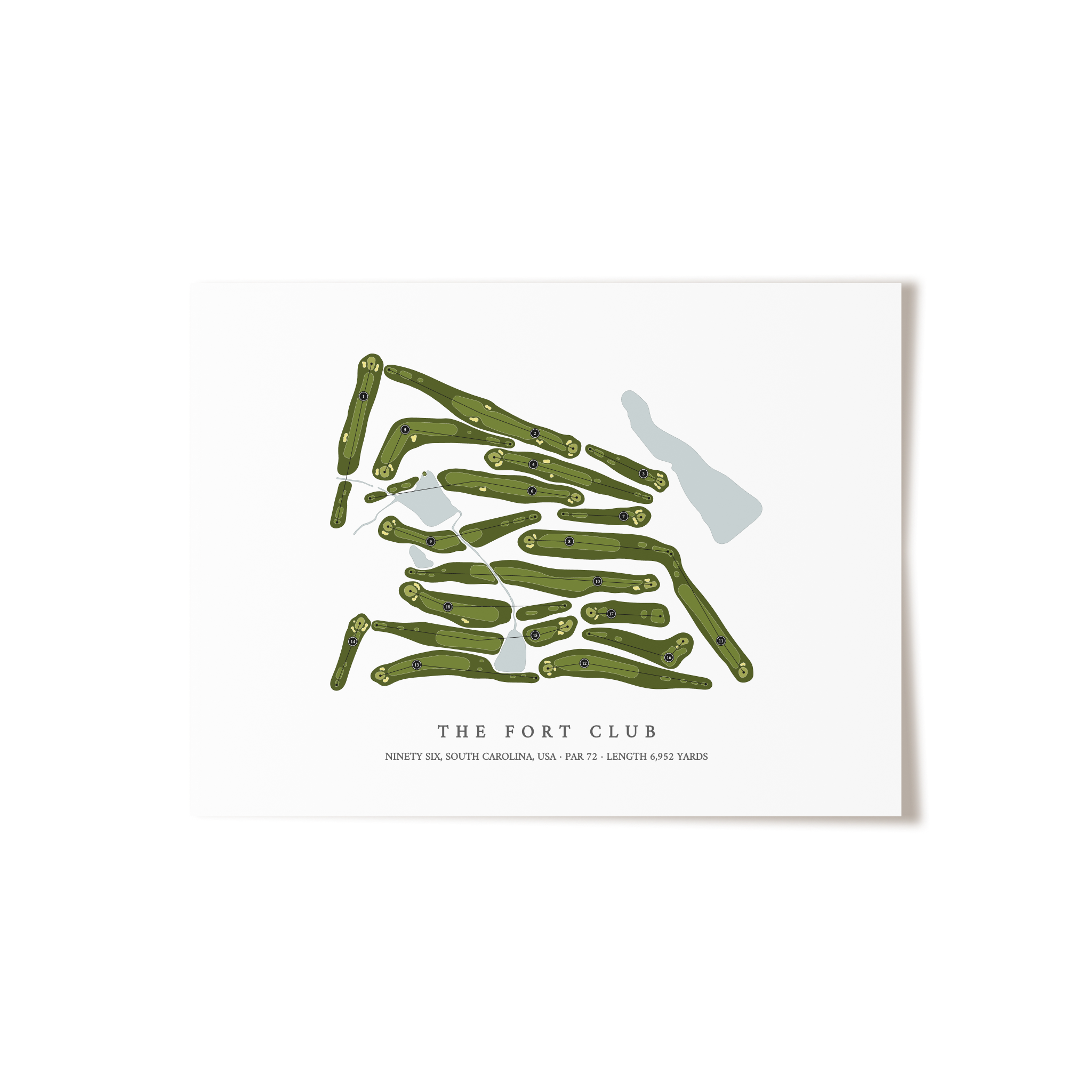 The Fort Club | Golf Course Map | Unframed