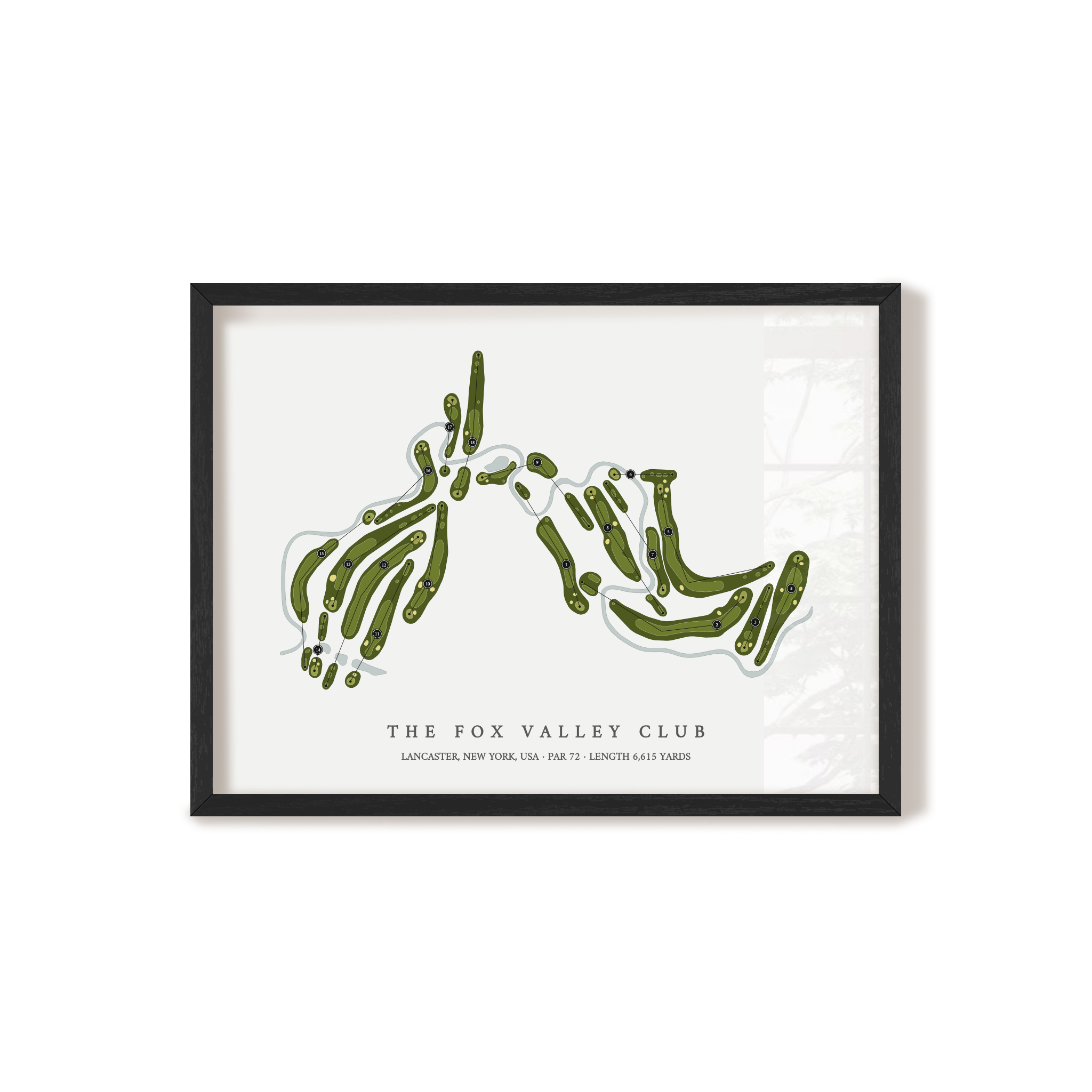 The Fox Valley Club | Golf Course Map | Black Frame
