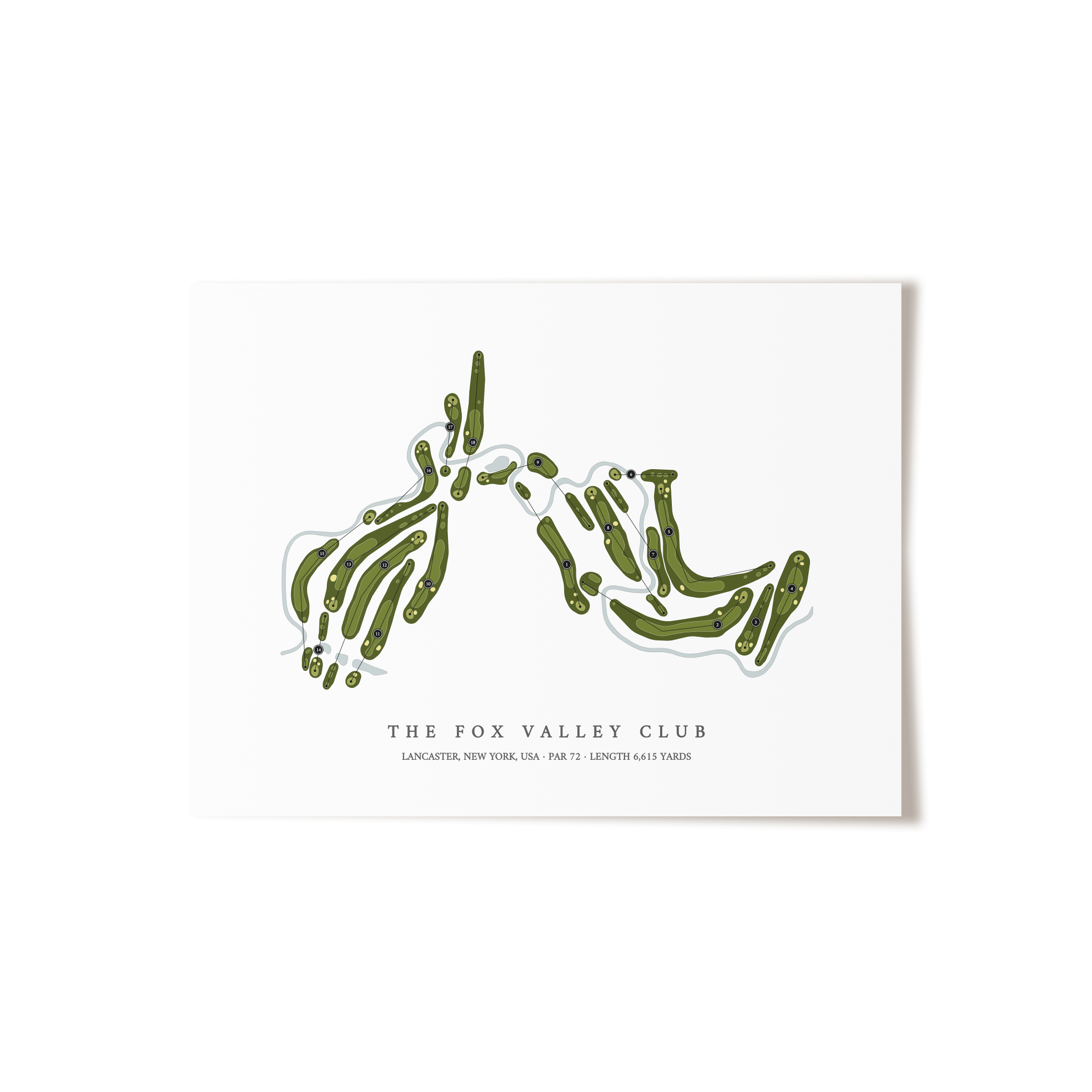 The Fox Valley Club | Golf Course Map | Unframed