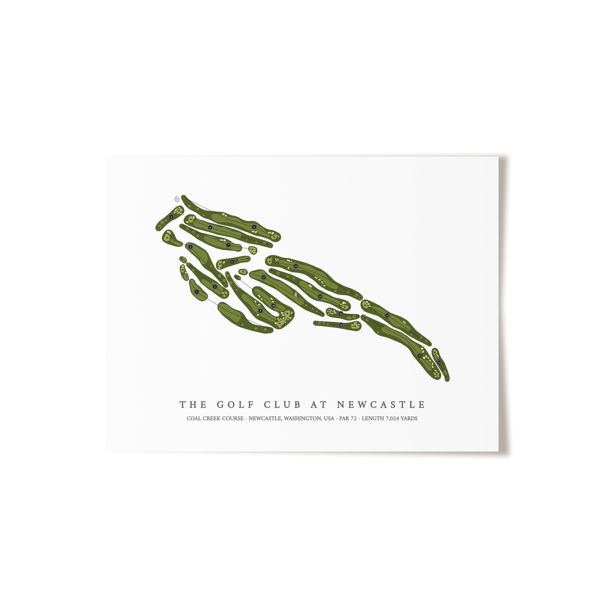 The Golf Club At Newcastle - Coal Creek Course | Golf Course Map | Unframed