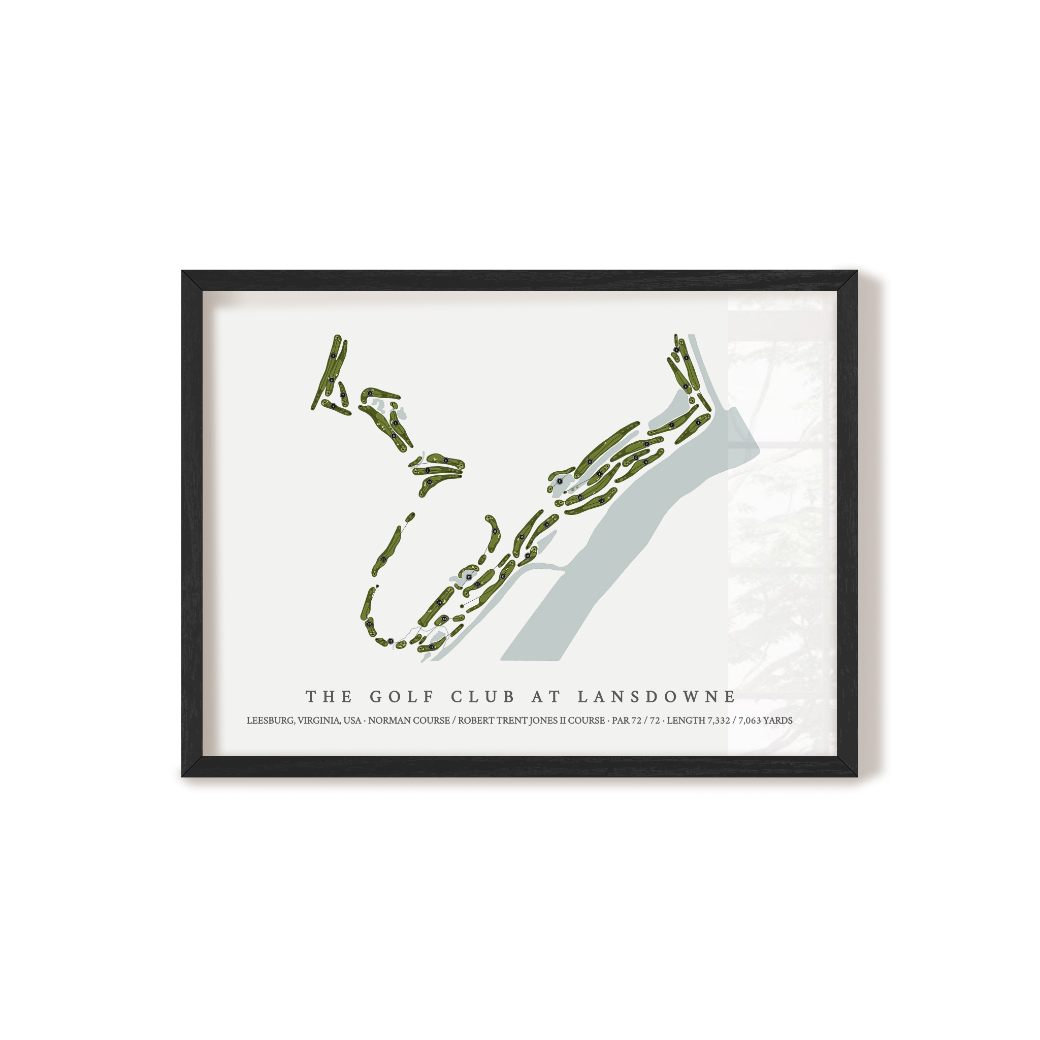 The Golf Club at Lansdowne | Golf Course Map | Black Frame