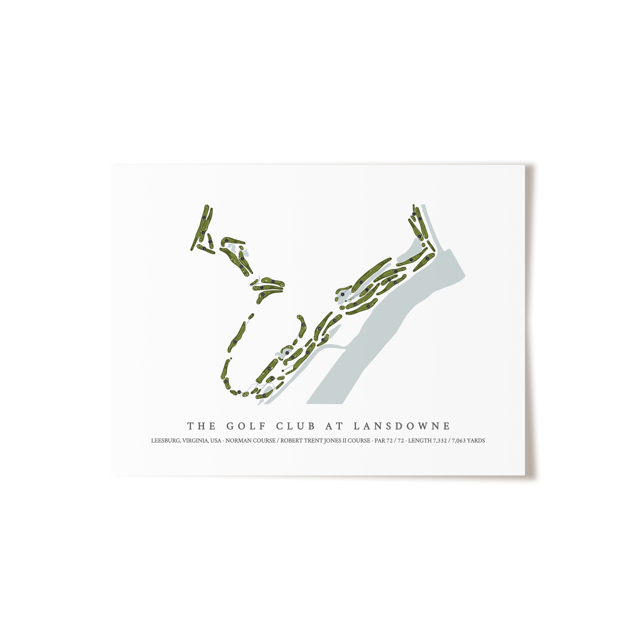 The Golf Club at Lansdowne | Golf Course Map | Unframed
