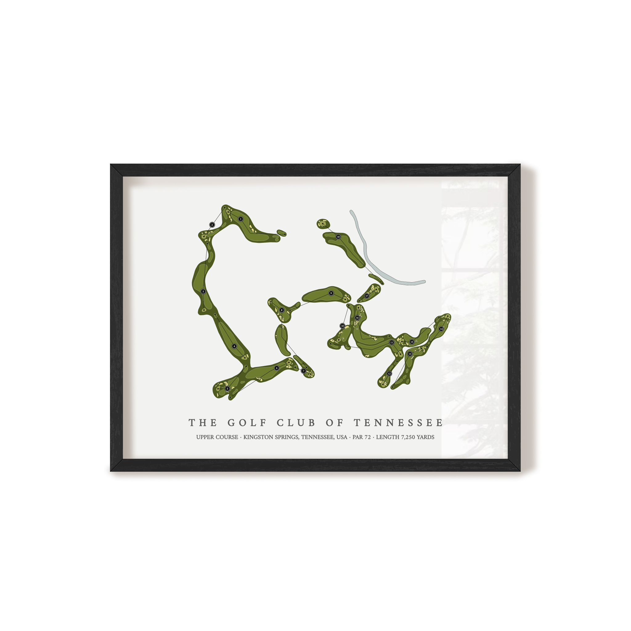 The Golf Club of Tennessee - Upper Course | Golf Course Map | Black Frame