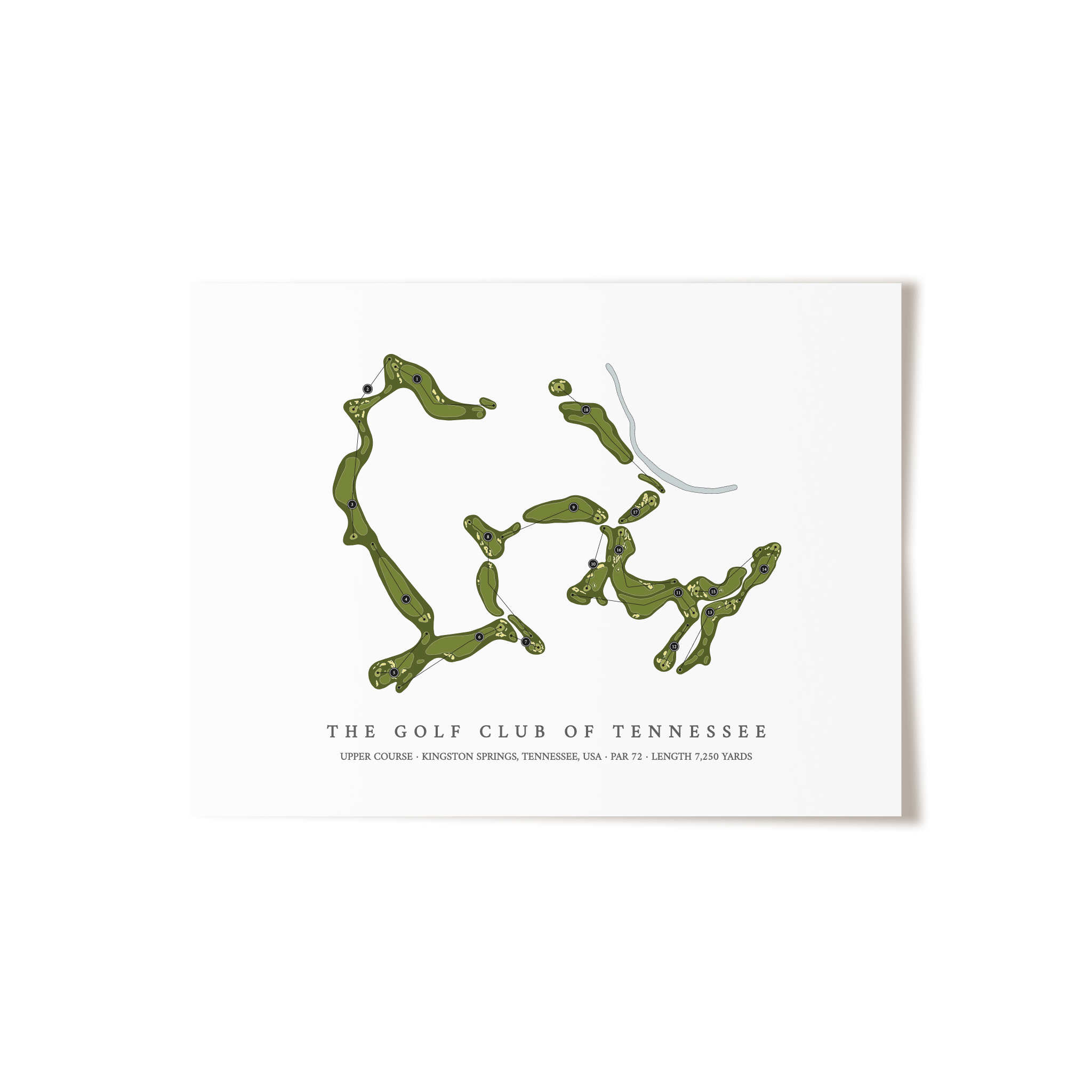 The Golf Club of Tennessee - Upper Course | Golf Course Map | Unframed