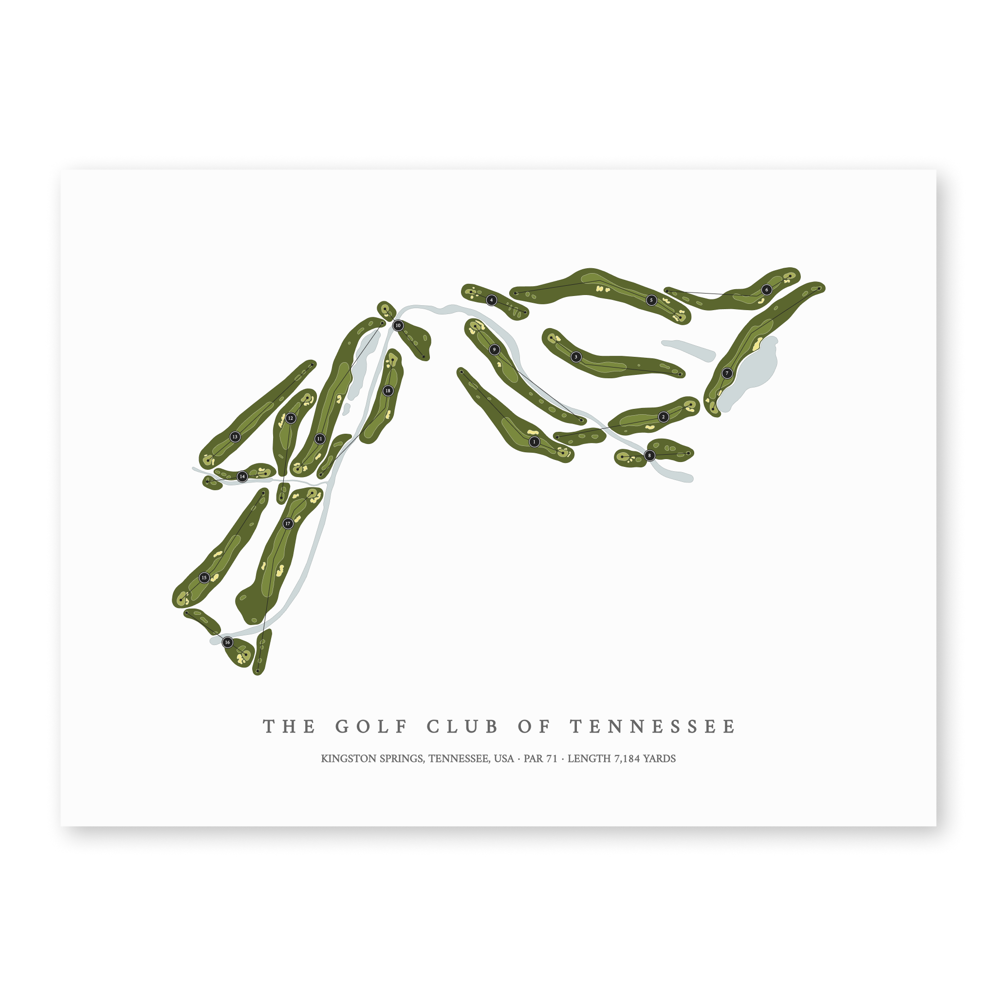 The Golf Club of Tennessee | Golf Course Map | Unframed