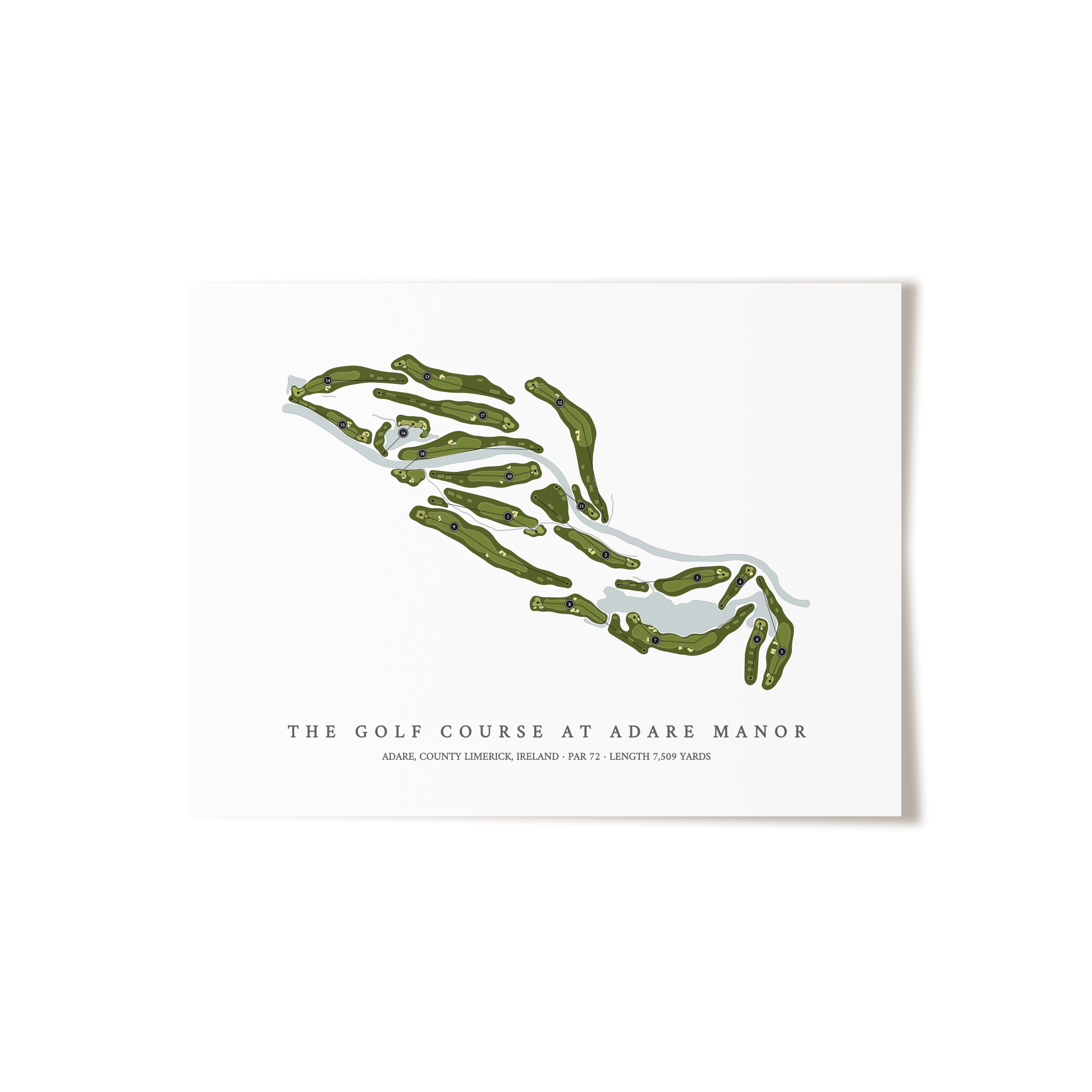 The Golf Course at Adare Manor | Golf Course Map | Unframed