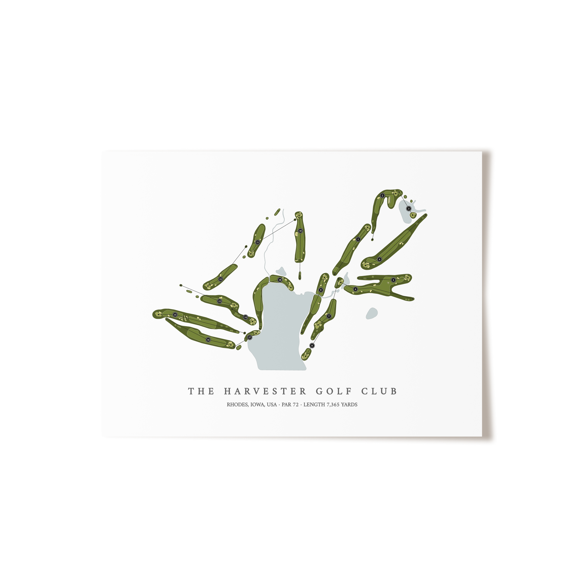The Harvester Golf Club | Golf Course Map | Unframed
