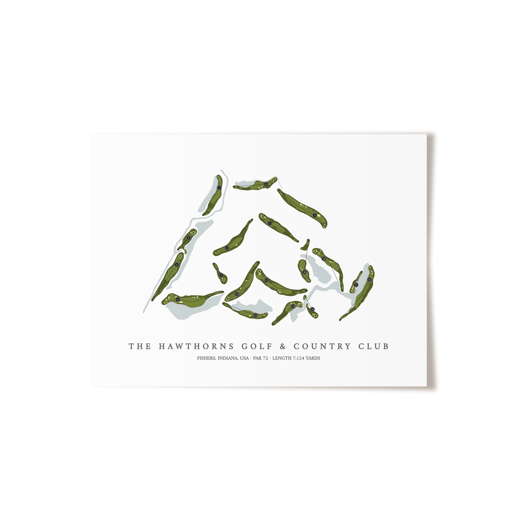 The Hawthorns Golf & Country Club | Golf Course Print | Unframed