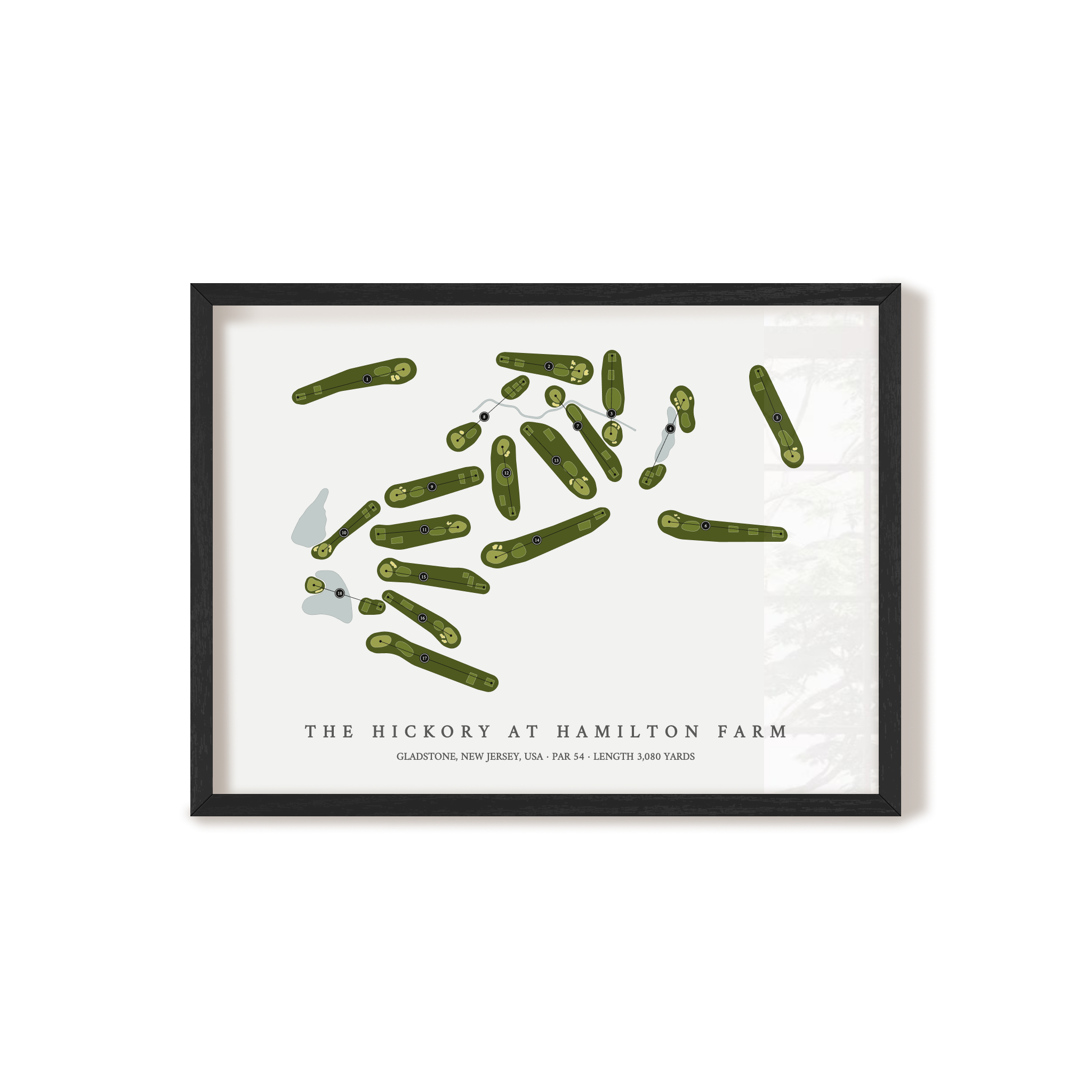 The Hickory at Hamilton Farm | Golf Course Map | Black Frame