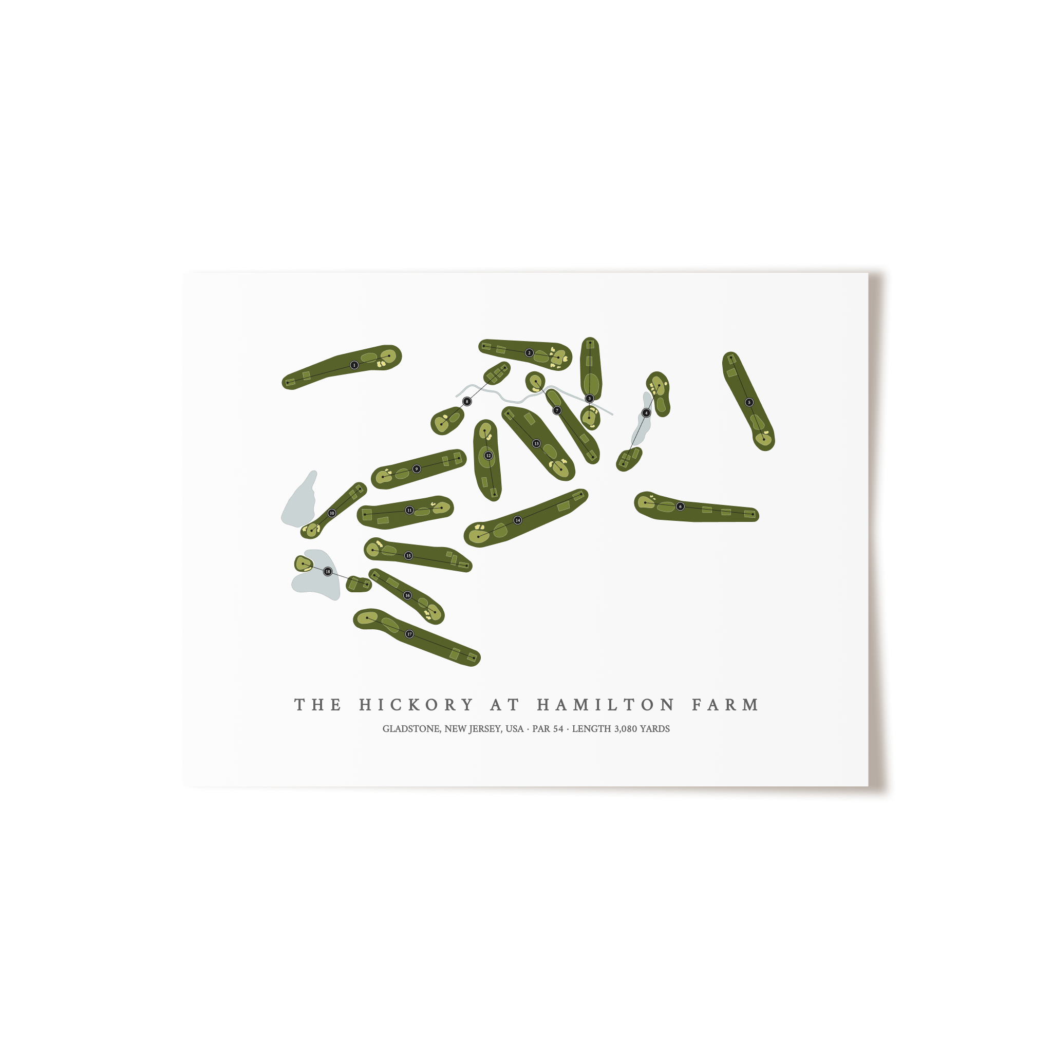 The Hickory at Hamilton Farm | Golf Course Map | Unframed