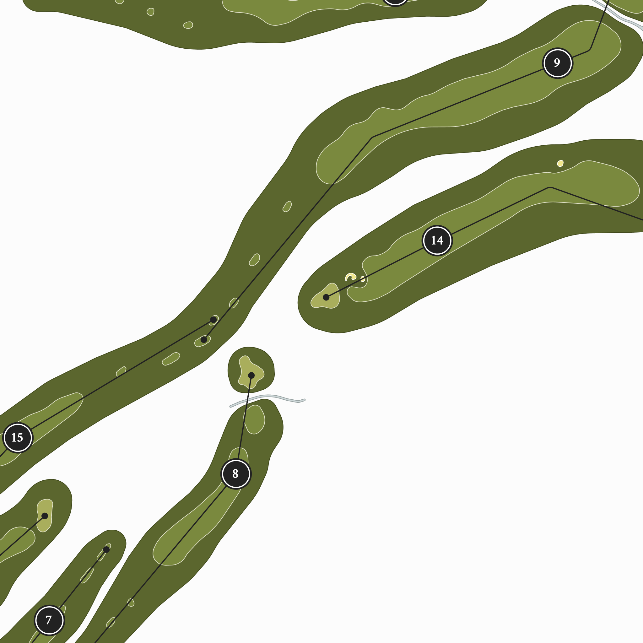 The Hideout Golf Club | Golf Course Map | Close Up