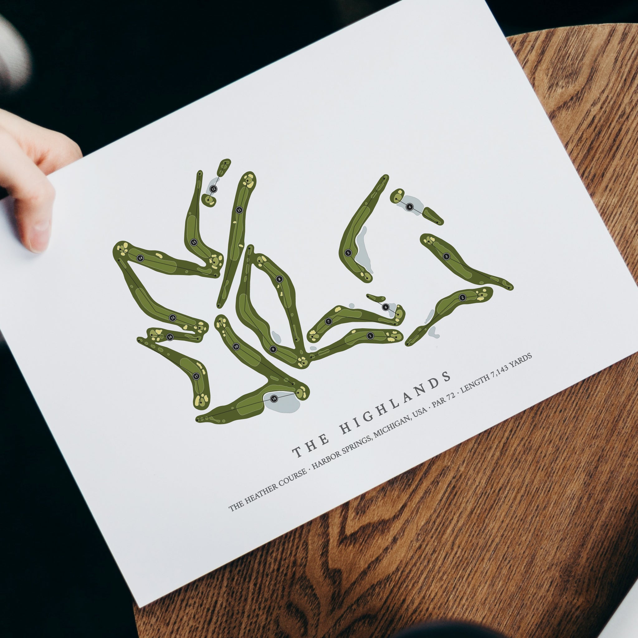 The Highlands - The Heather Course | Golf Course Map | With Laptop