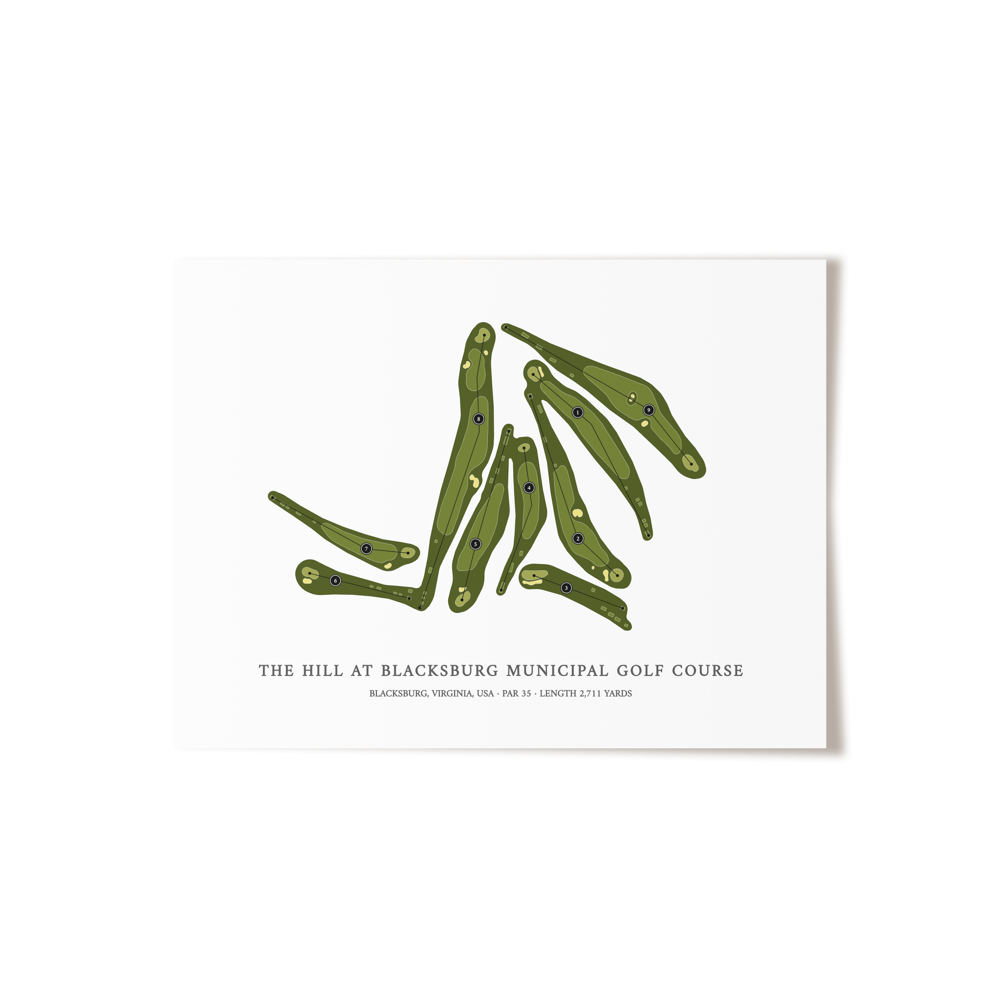 The Hill at Blacksburg Municipal Golf Course | Golf Course Print | Unframed