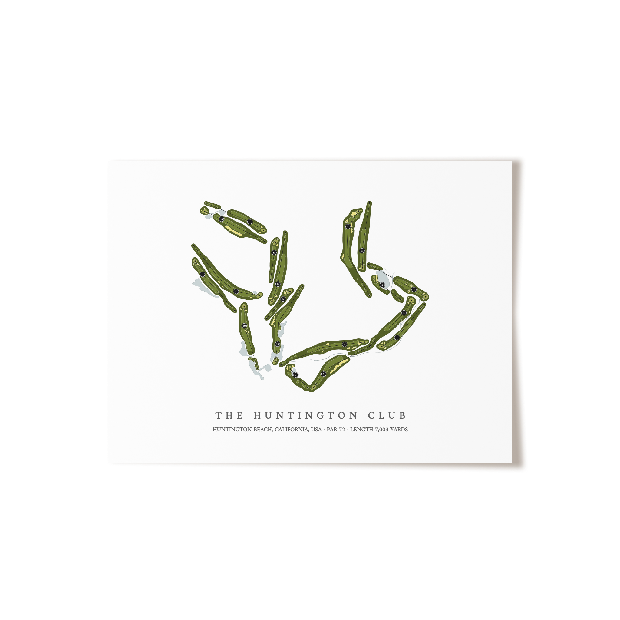 The Huntington Club | Golf Course Map | Unframed