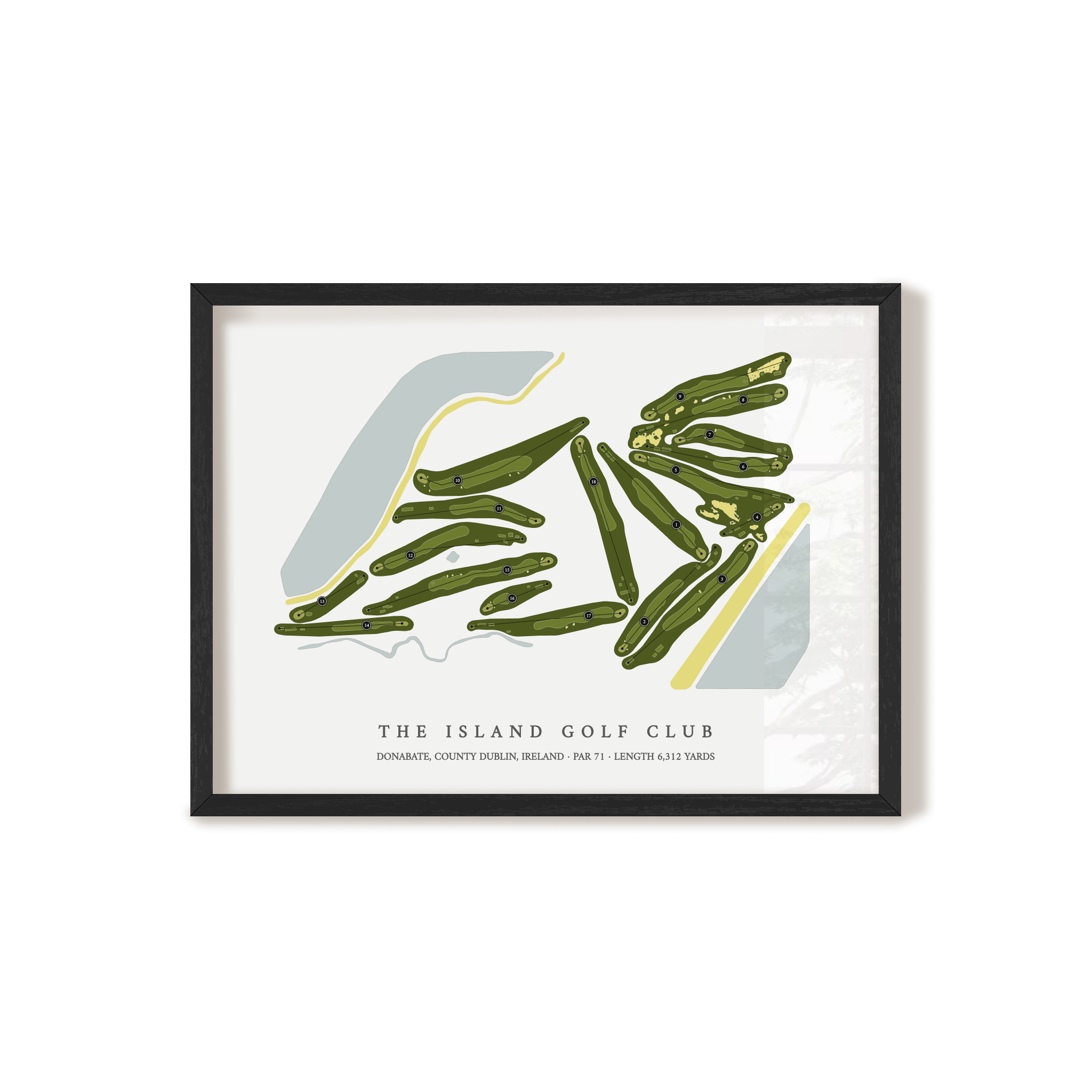 The Island Golf Club | Golf Course Map | Black Frame