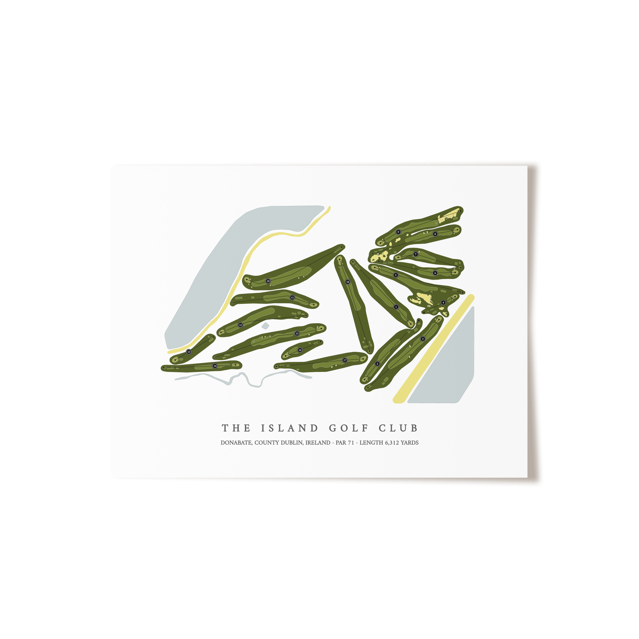 The Island Golf Club | Golf Course Map | Unframed