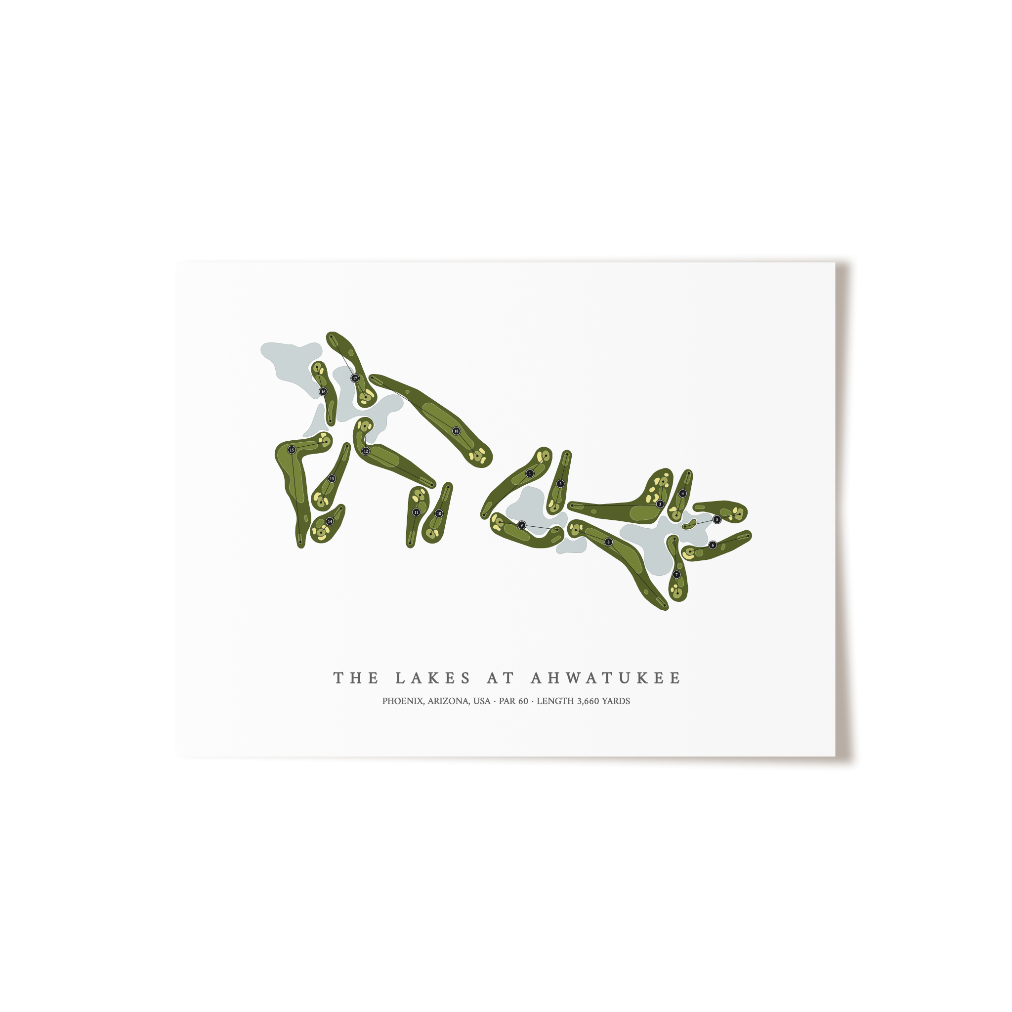 The Lakes At Ahwatukee | Golf Course Map | Unframed