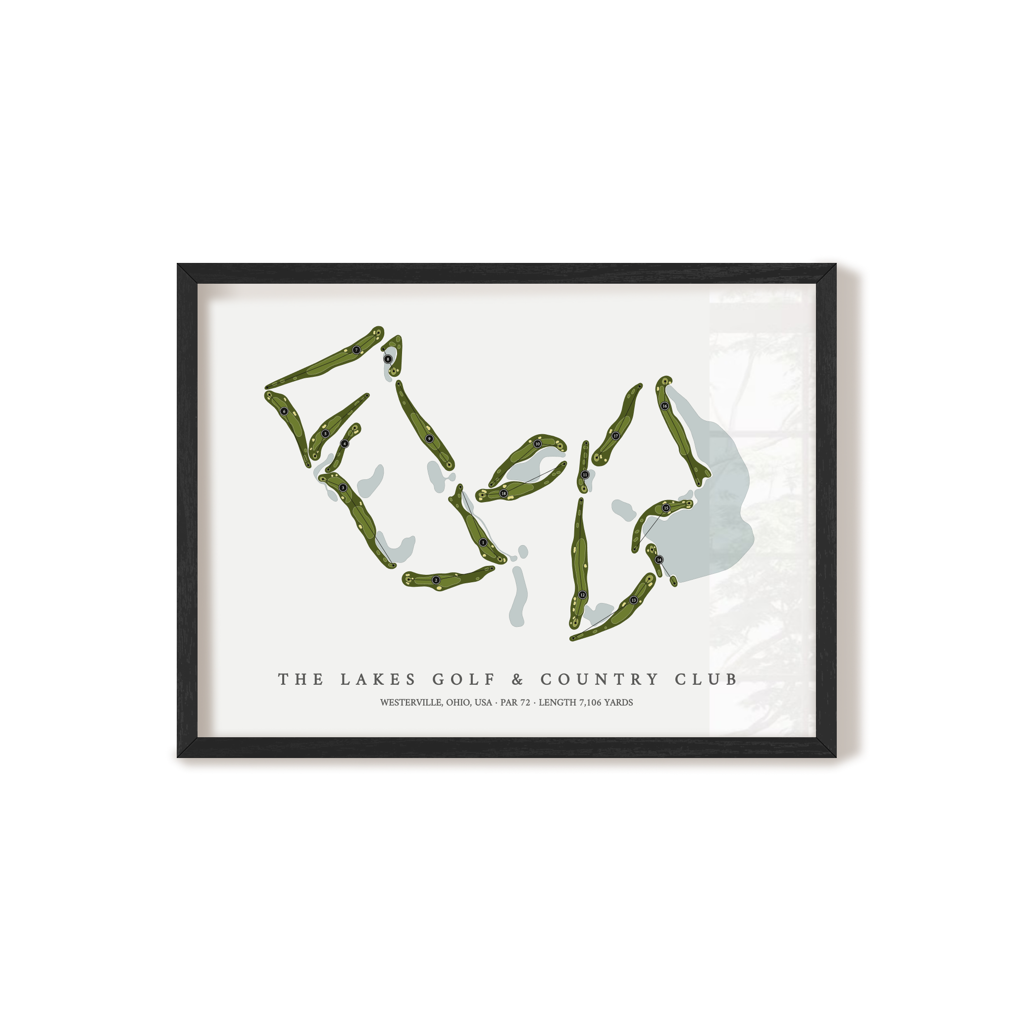 The Lakes Golf & Country Club | Golf Course Map | Black Frame