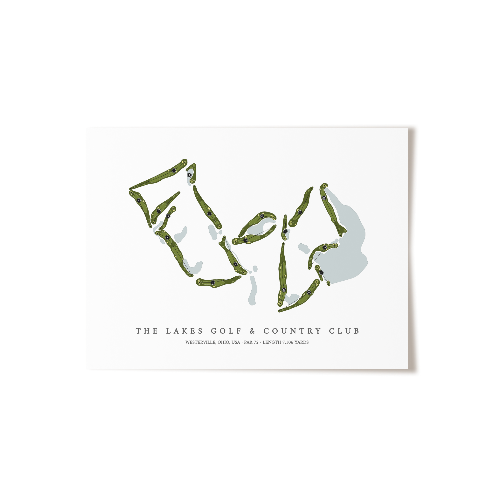 The Lakes Golf & Country Club | Golf Course Map | Unframed
