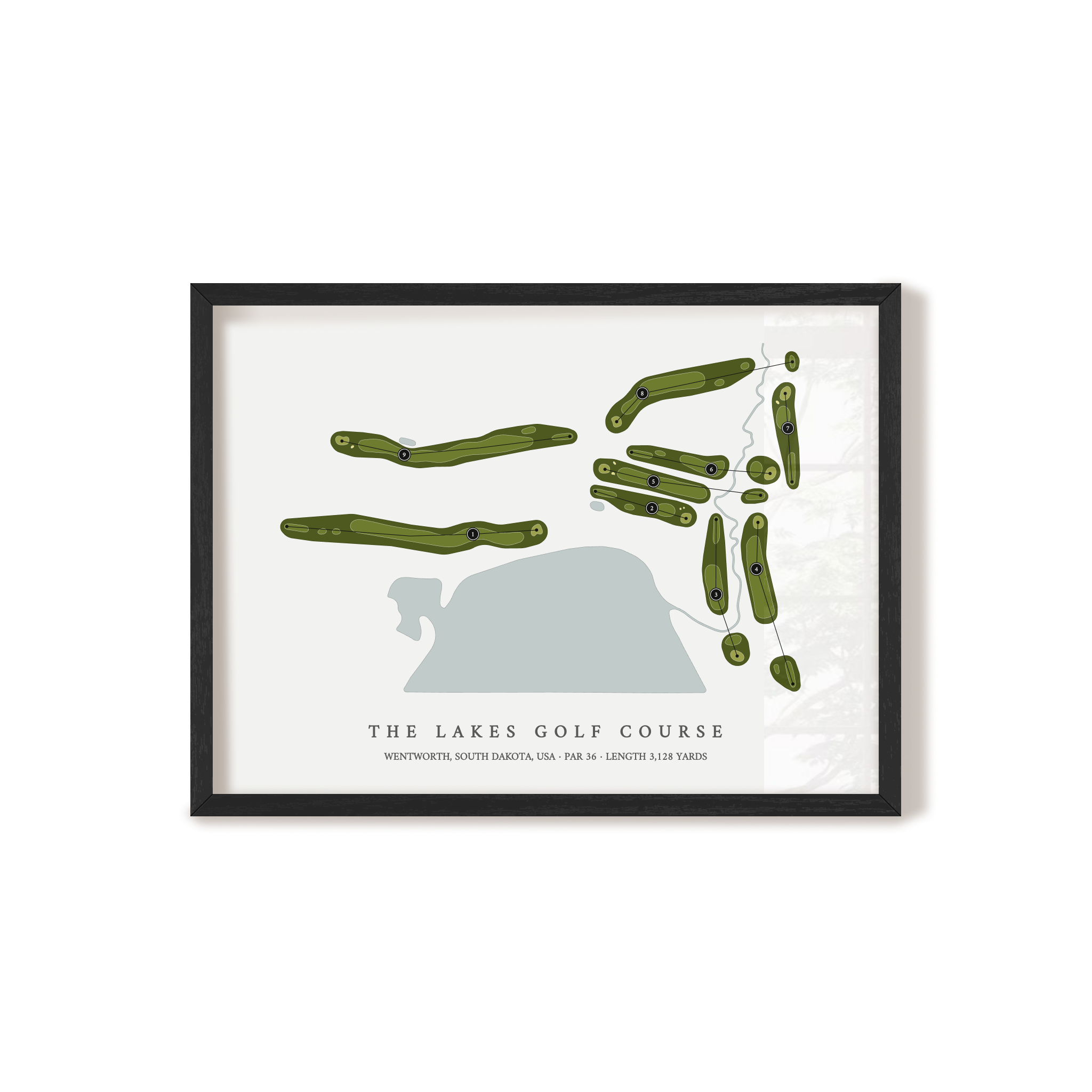 The Lakes Golf Course | Golf Course Map | Black Frame