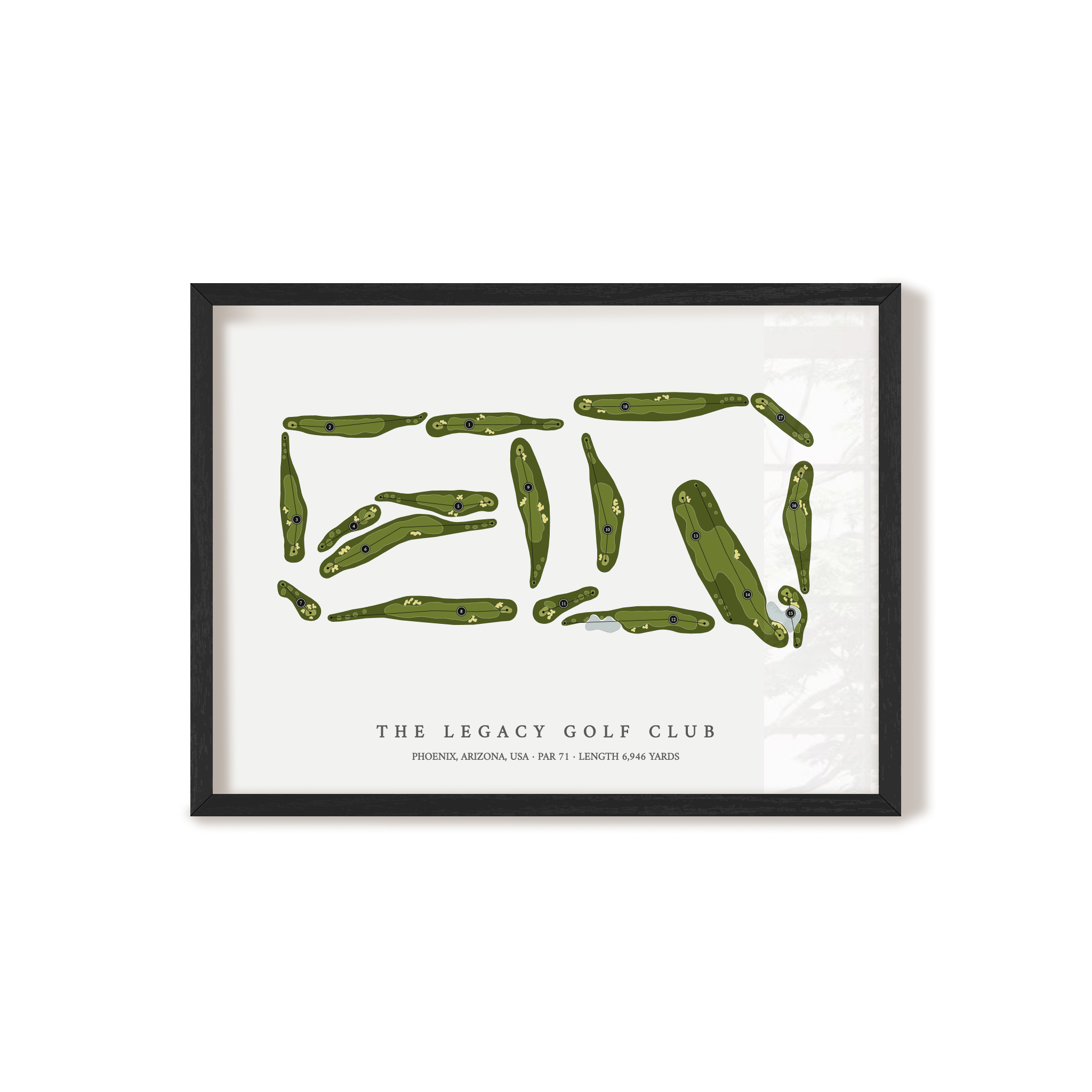 The Legacy Golf Club | Golf Course Map | Black Frame