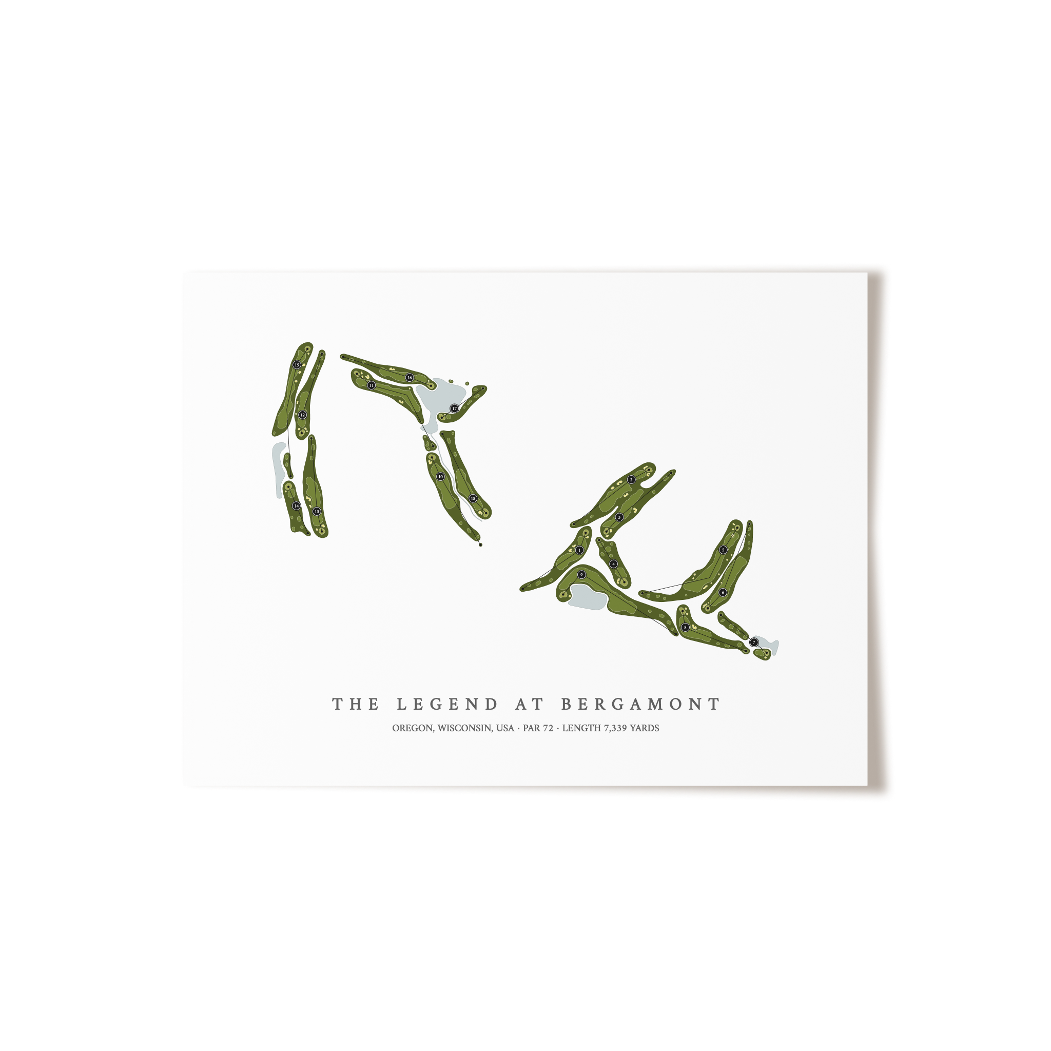 The Legend at Bergamont | Golf Course Map | Unframed
