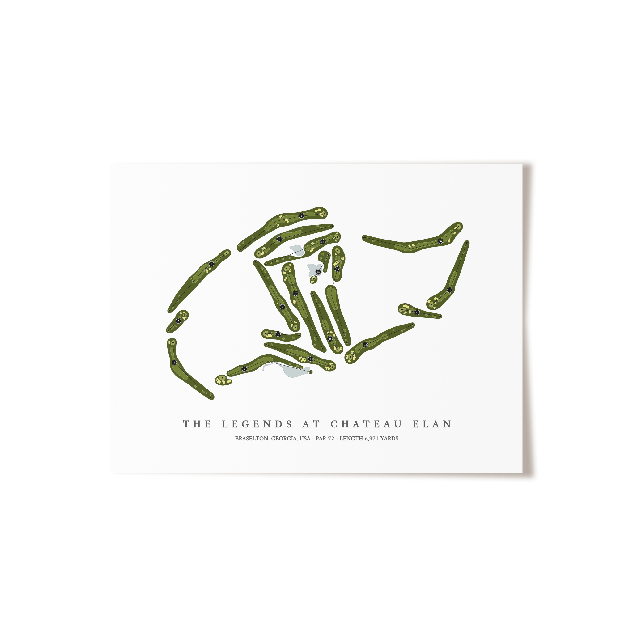 The Legends at Chateau Elan | Golf Course Map | Unframed