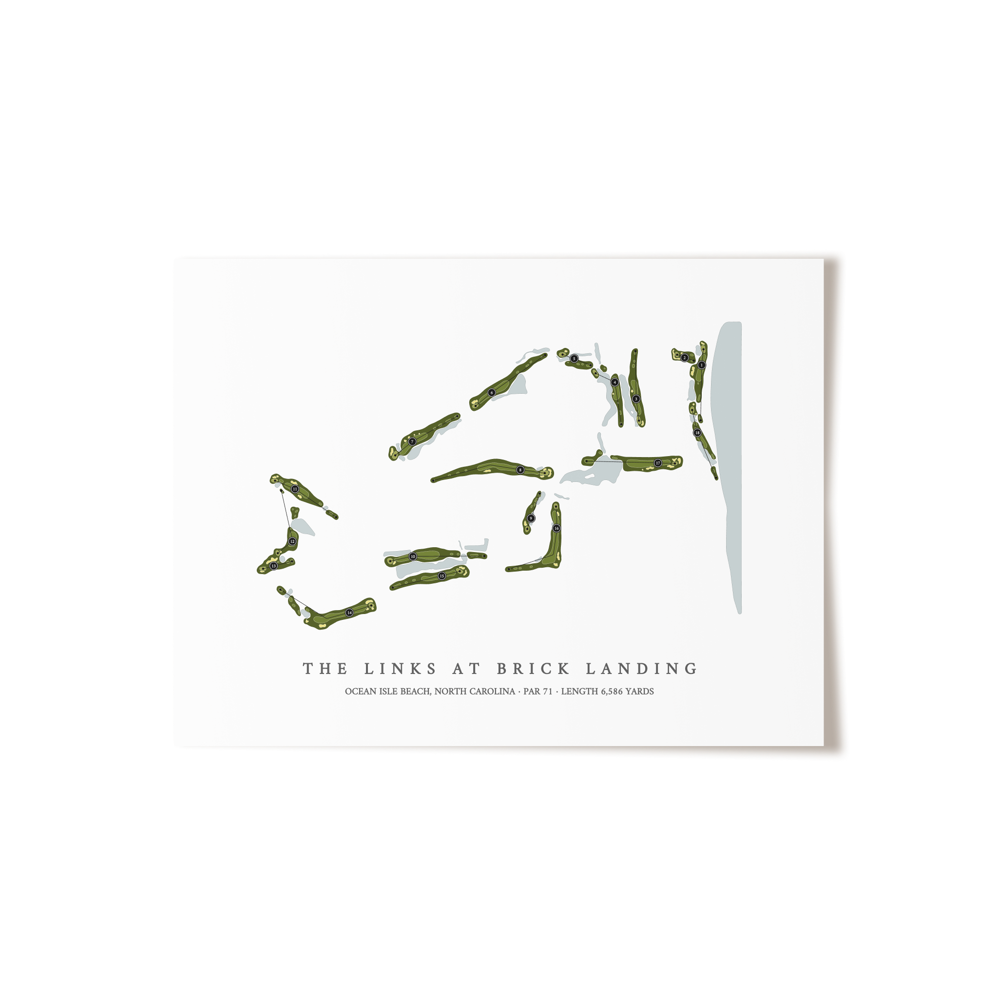 The Links At Brick Landing | Golf Course Map | Unframed