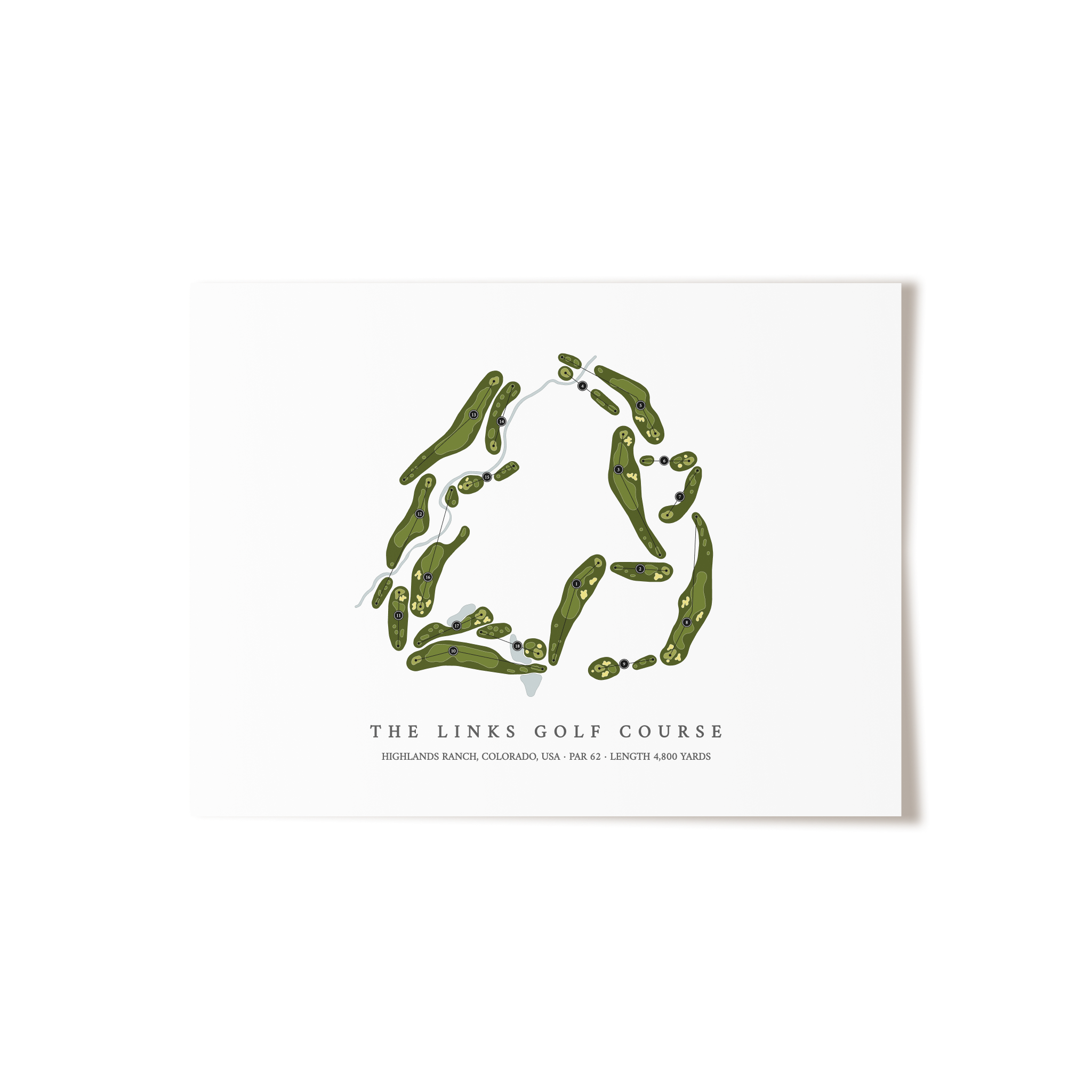 The Links Golf Course | Golf Course Map | Unframed