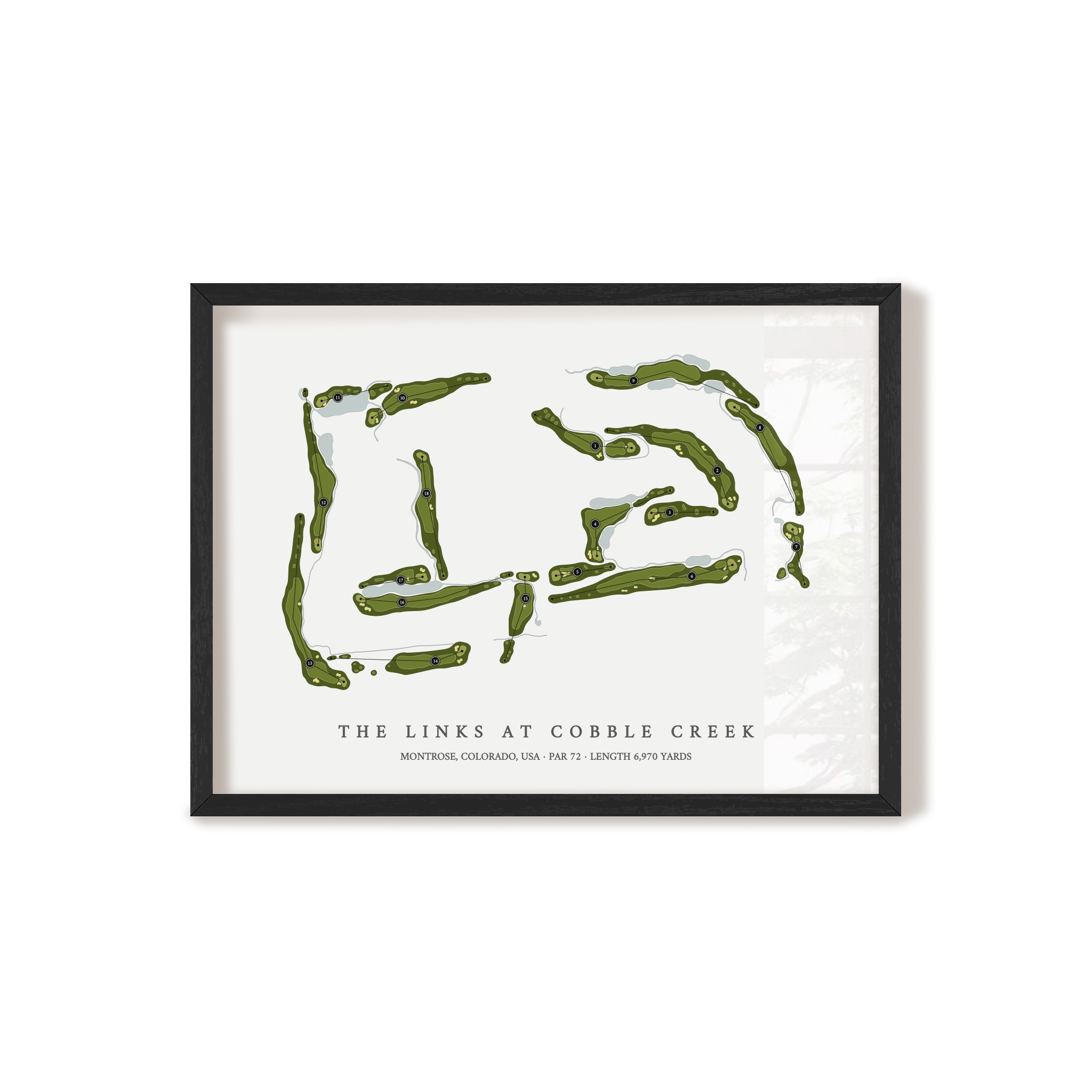 The Links at Cobble Creek | Golf Course Map | Black Frame