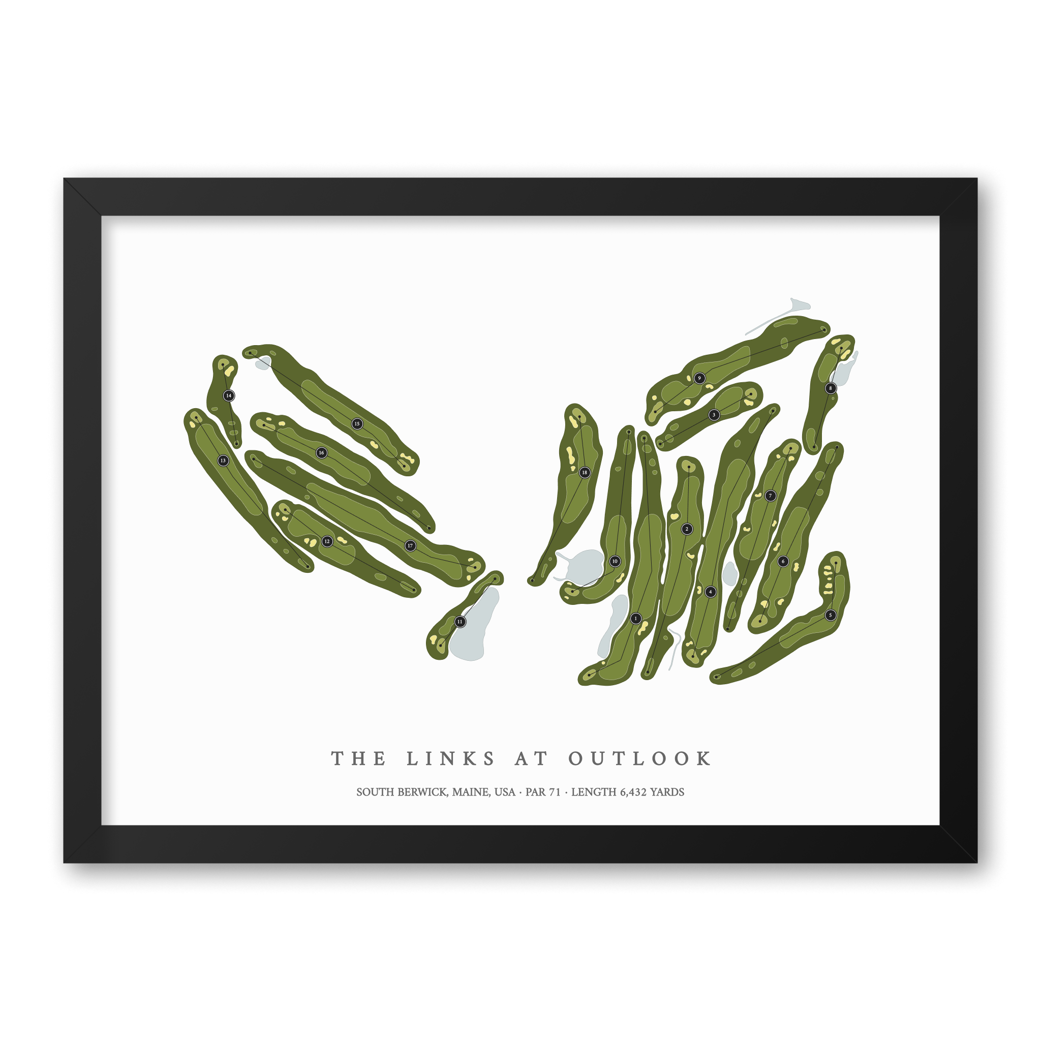 The Links at Outlook | Golf Course Map | Black Frame