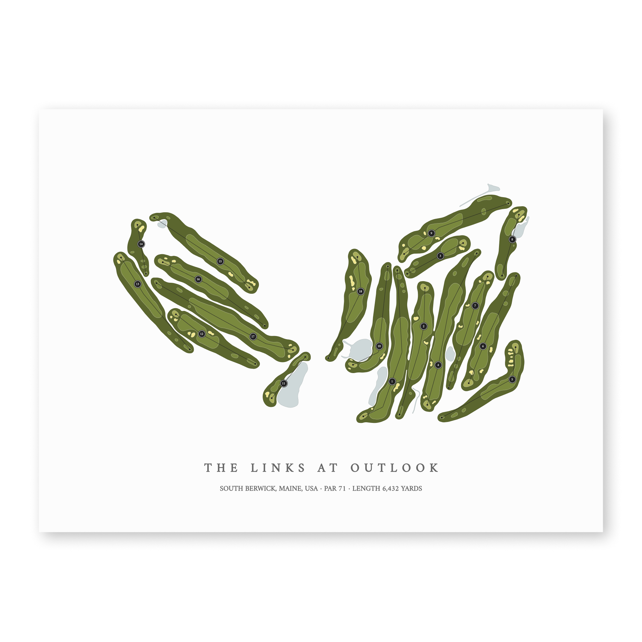 The Links at Outlook | Golf Course Map | Unframed