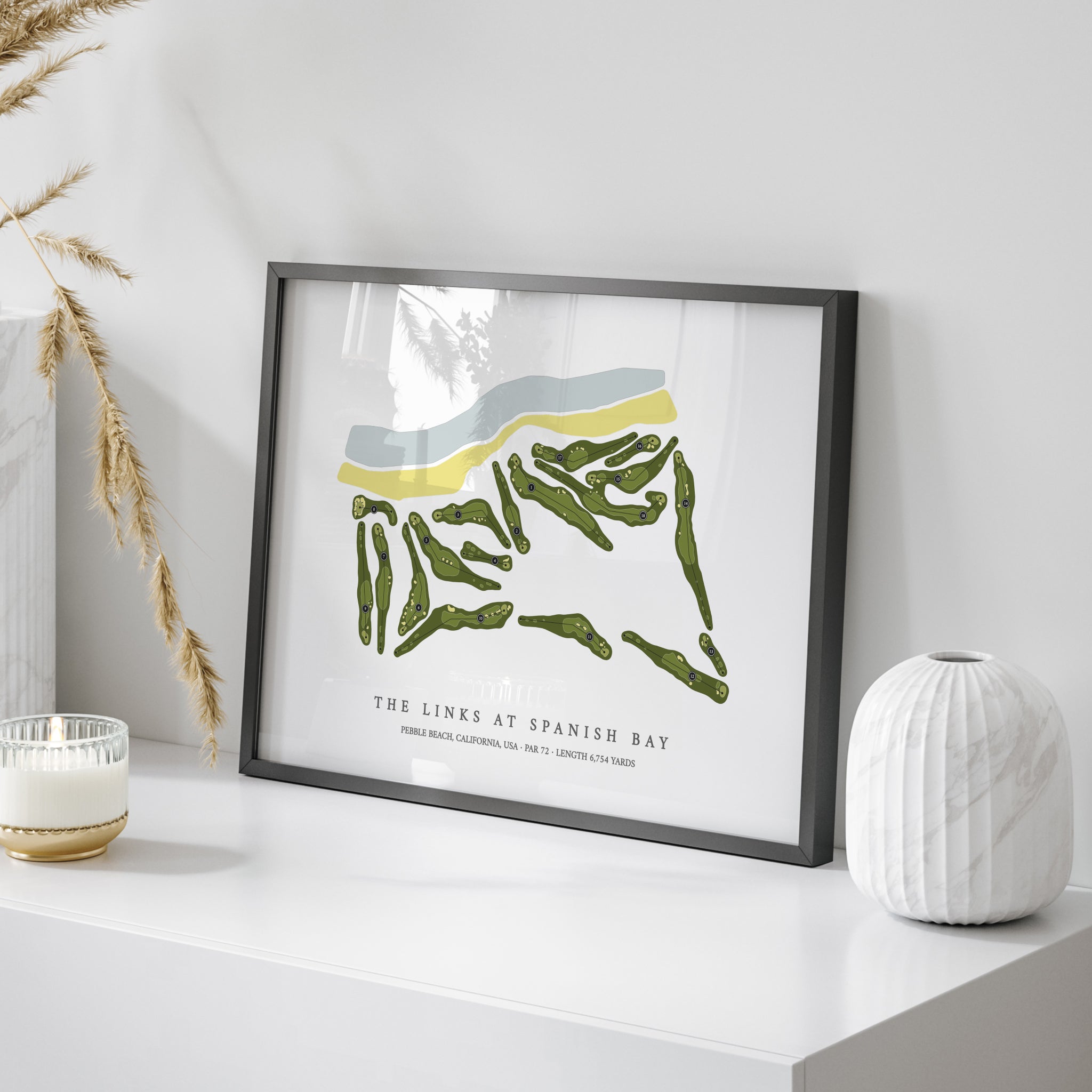 The Links at Spanish Bay | Golf Course Print | On Table