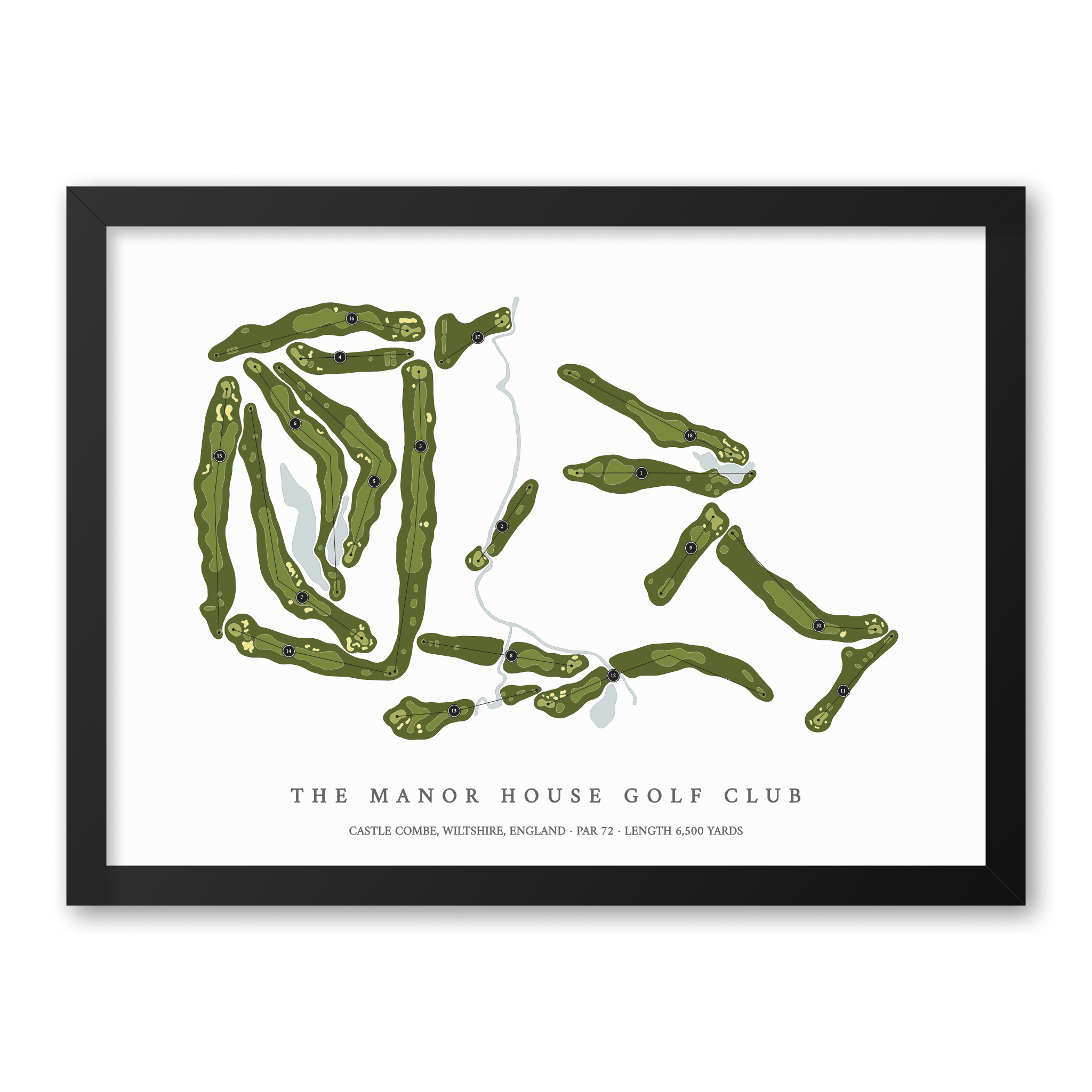 The Manor House Golf Club | Golf Course Map | Black Frame