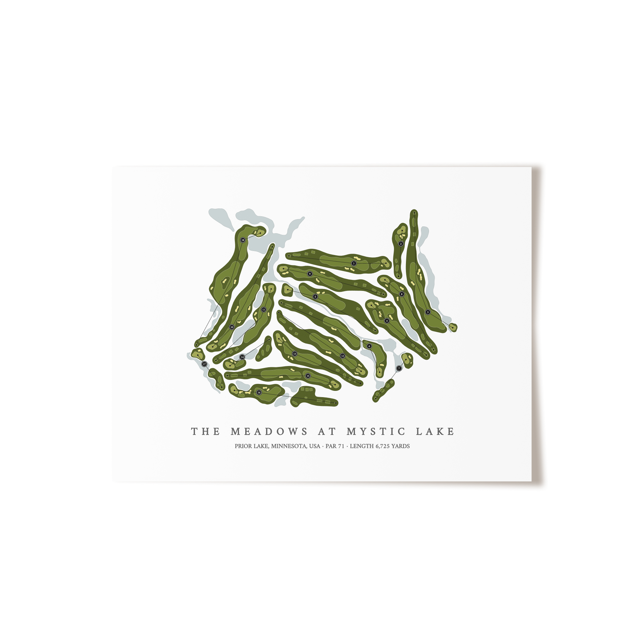 The Meadows at Mystic Lake | Golf Course Map | Unframed
